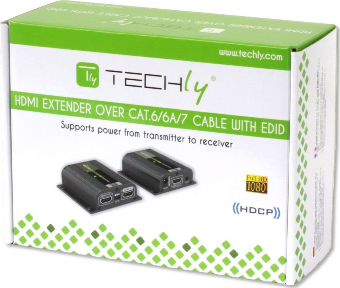 Amplificatore Extender HDMI Full HD 3D POE su cavo Cat.6/6A/7 40m con EDID ed IR - 11