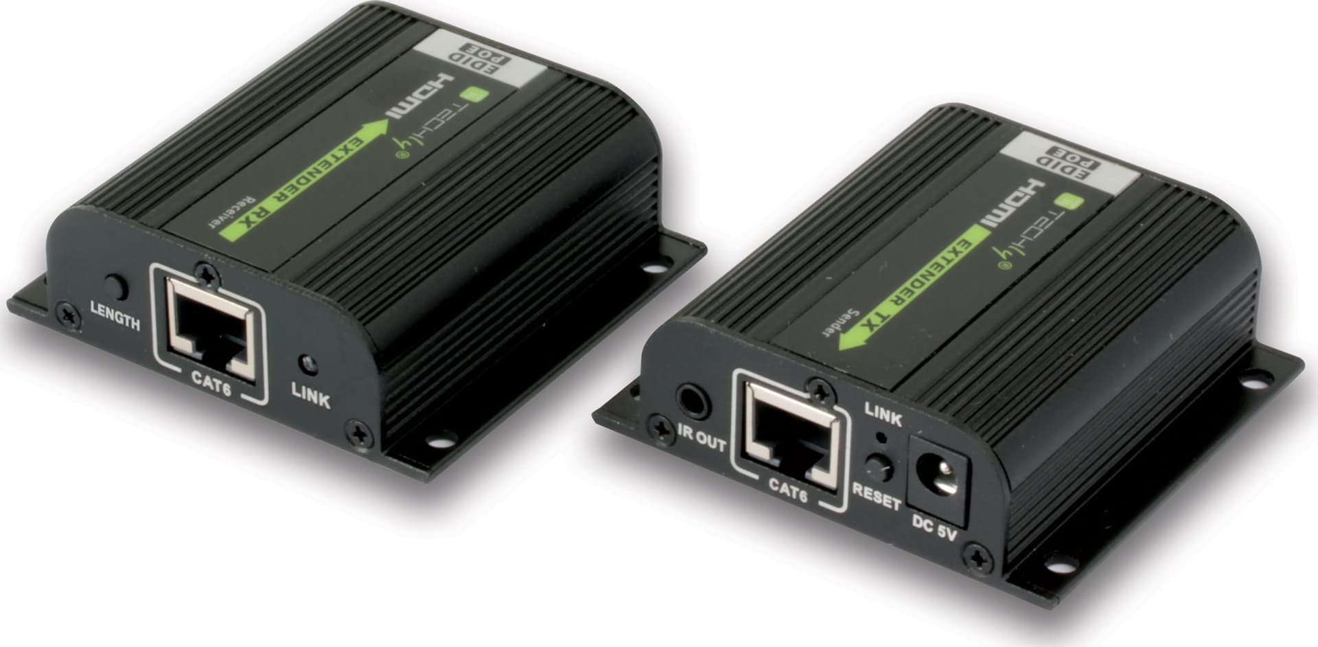 Amplificatore Extender HDMI Full HD 3D POE su cavo Cat.6/6A/7 40m con EDID ed IR - 8