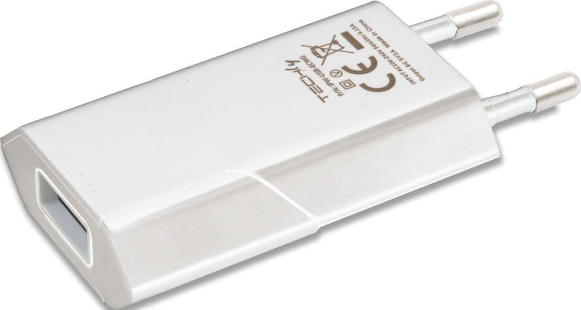Caricatore USB 1A Compatto Spina Europea Bianco - 8
