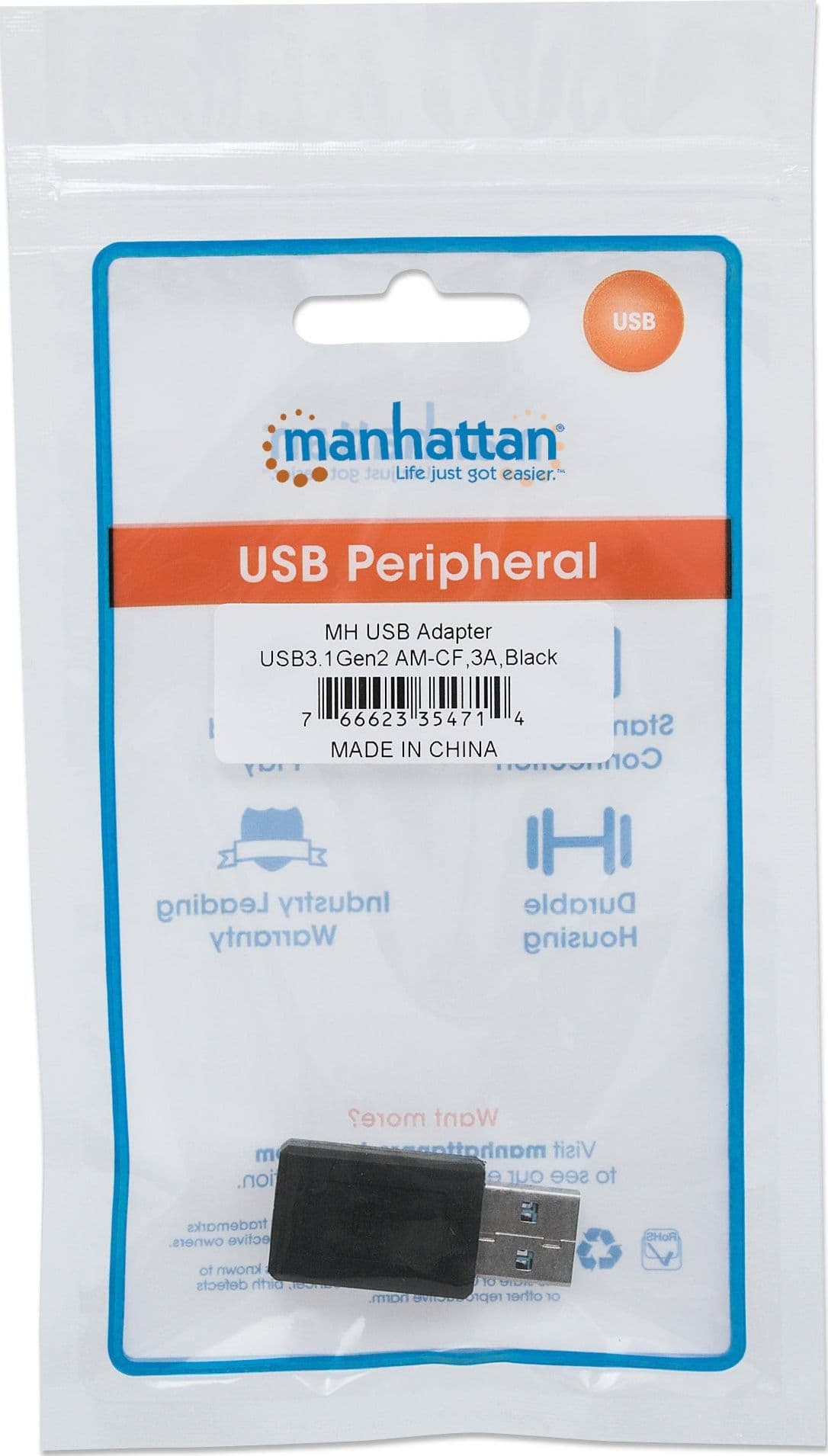 Adattatore Convertitore USB3.2 Gen2 USB A Maschio a USB-C&trade Femmina - 14