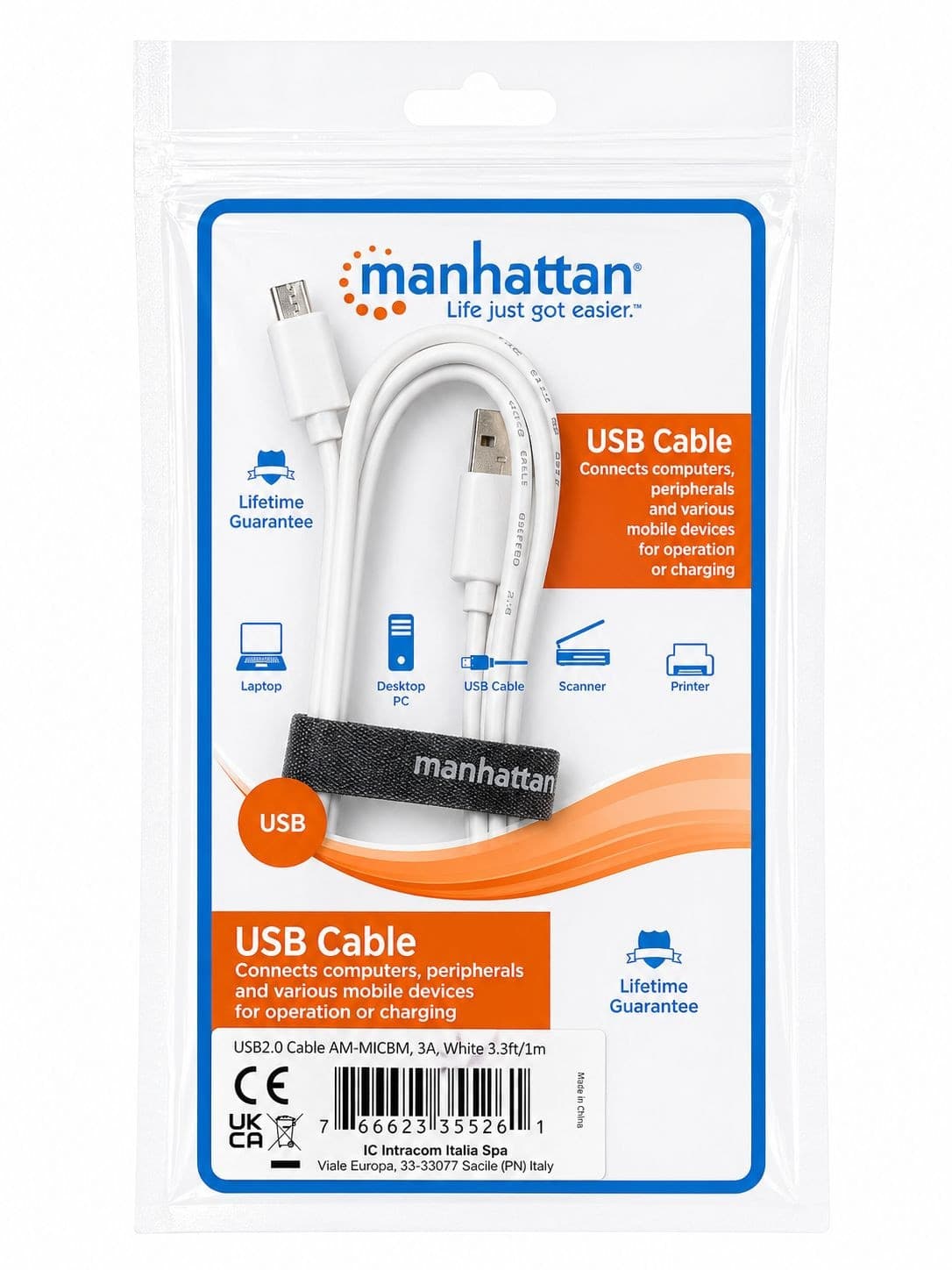 Cavo di Ricarica Rapida USB/Micro-USB 1m Bianco - 8