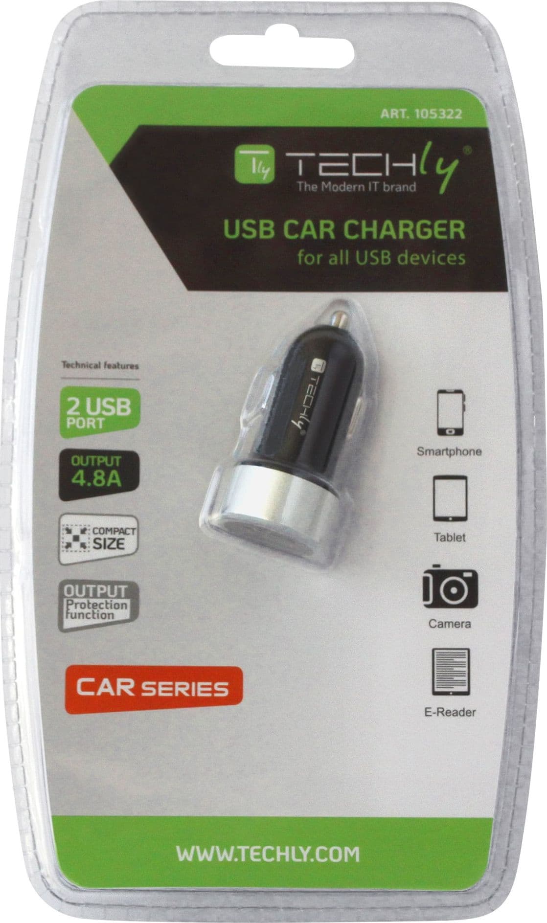 Caricatore da Auto Universale 2 Porte USB con Uscita 4,8A Nero - 9