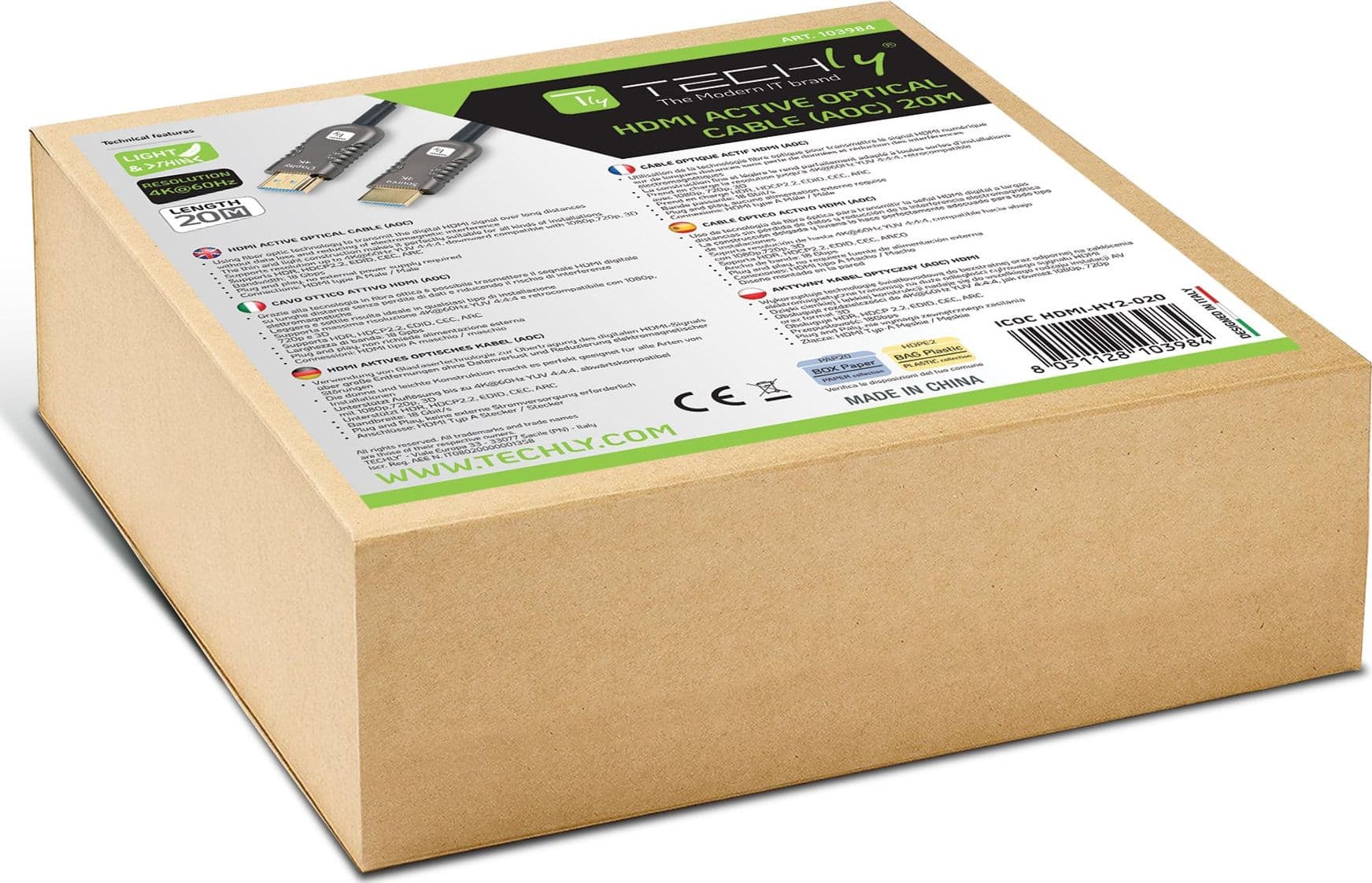Cavo Ottico Attivo HDMI&trade 2.0 AOC 4K 18Gbps HDMI&trade A/A M/M 20m - 11