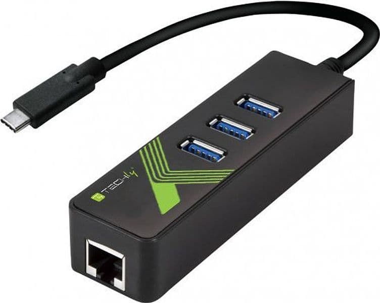 Adattatore Convertitore USB-C&trade Ethernet Gigabit con Hub 3 porte USB-A 3.0 - 8