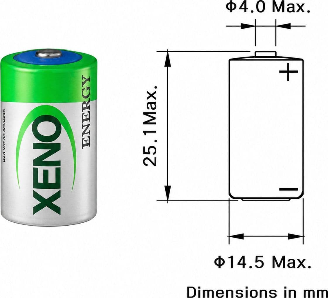 Batteria 1/2AA (ER14252) Assiale 3,6 V 1200mA litio cloruro di tionile - 4