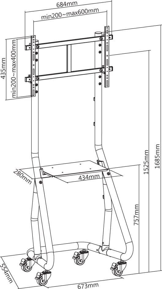 Supporto a pavimento per TV da 37'' a 80'' - 11