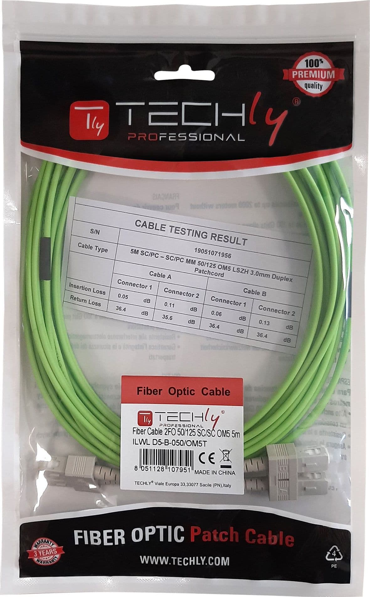 Cavo Fibra Ottica Multimodale OM5 SC/SC 50/125 15 m - 11