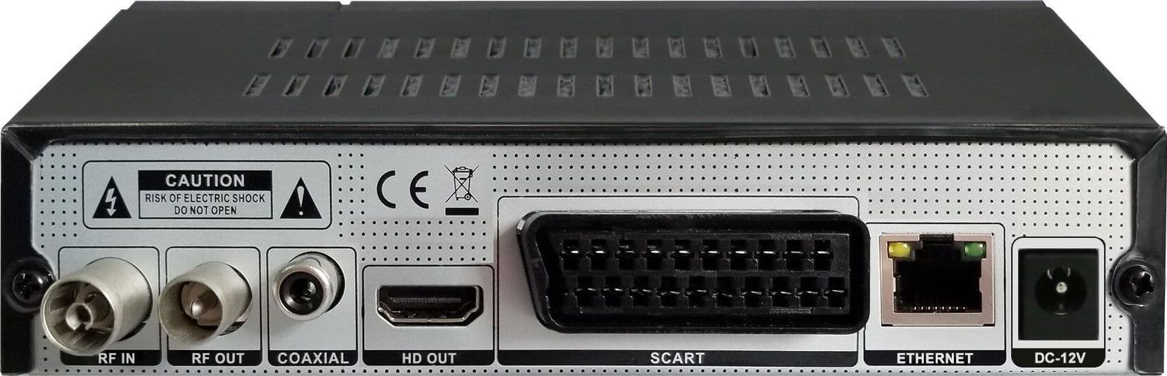 Decoder Ricevitore Digitale Terrestre DVB-T/T2 H.265 HEVC 10bit Metallo con Telecomando Universale 2 in 1 con Alimentatore 12V - 9