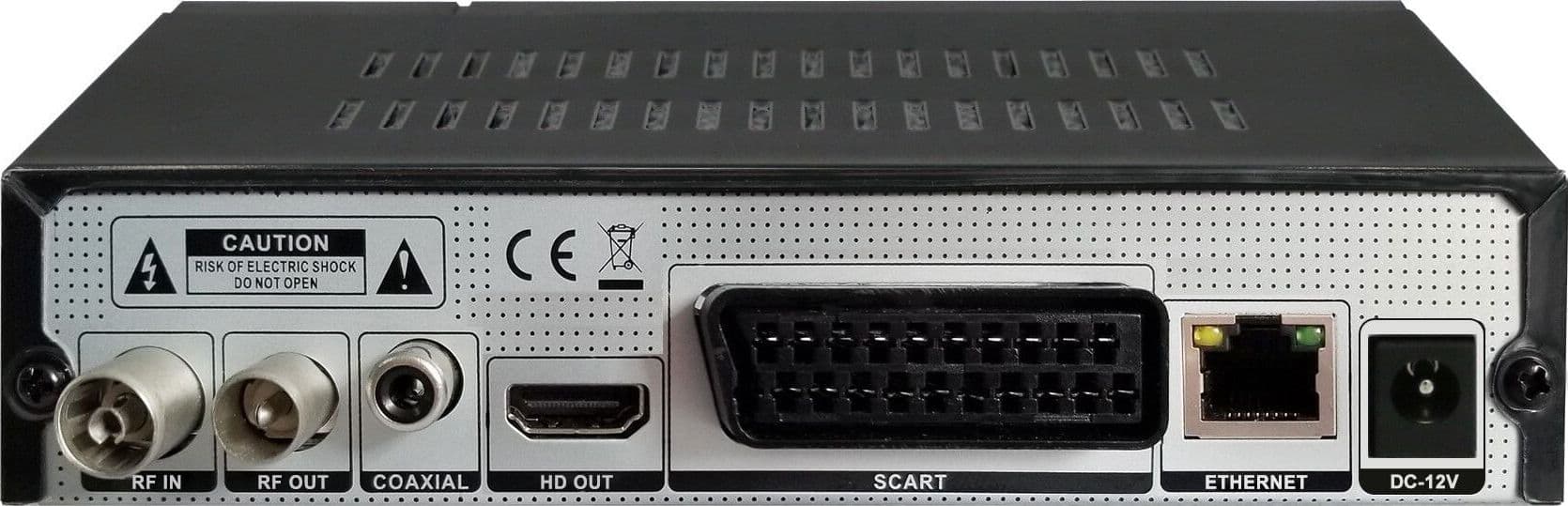 Decoder Ricevitore Digitale Terrestre DVB-T/T2 H.265 HEVC 10bit Metallo con Telecomando Universale 2 in 1 con Alimentatore 12V - 10