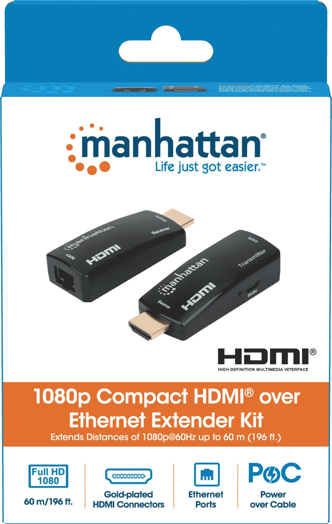 Extender HDMI Over Ethernet 1080p Compatto Nero - 5