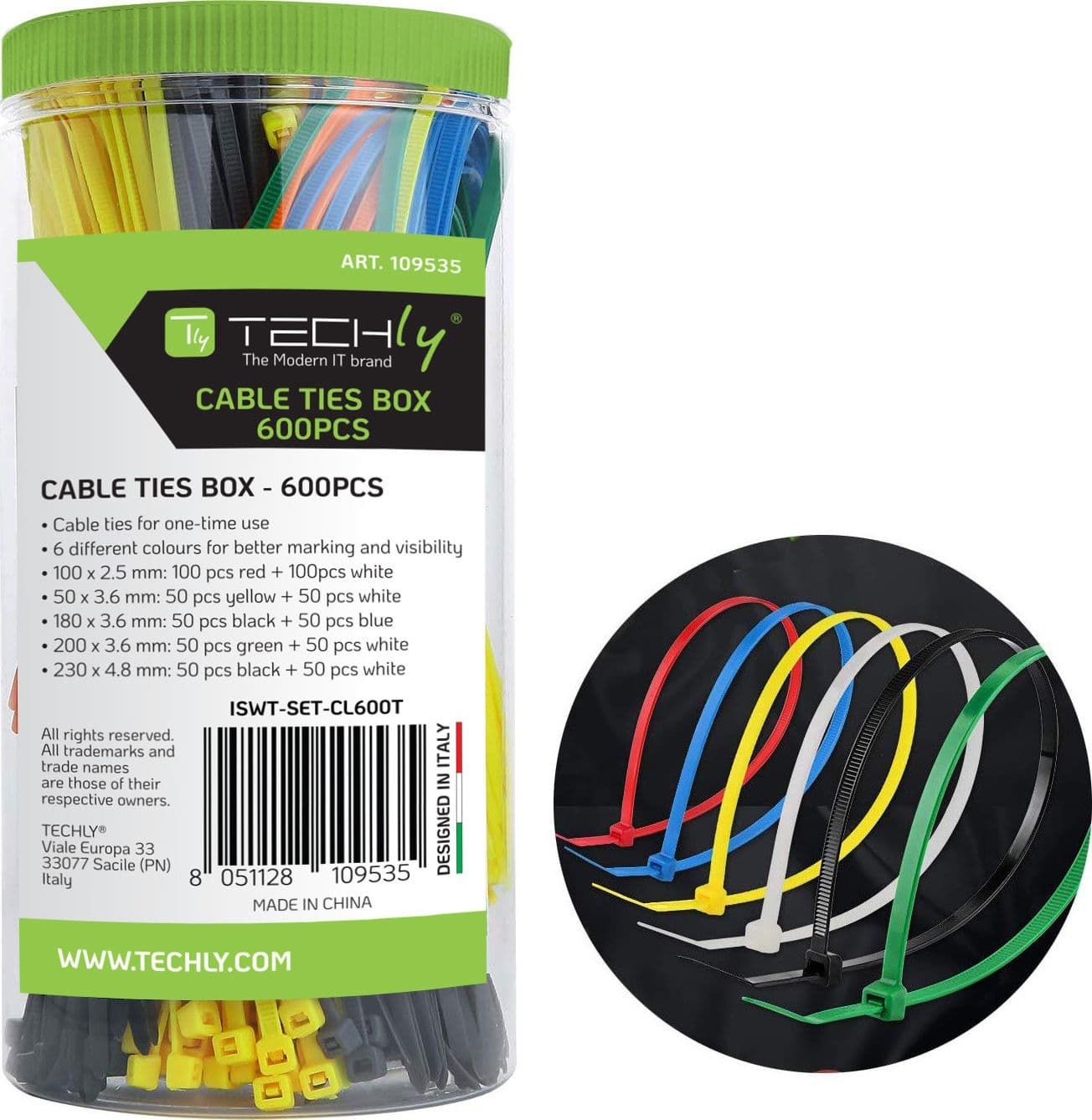 Fascette Fermacavo Colorate Kit da 600pz - 6