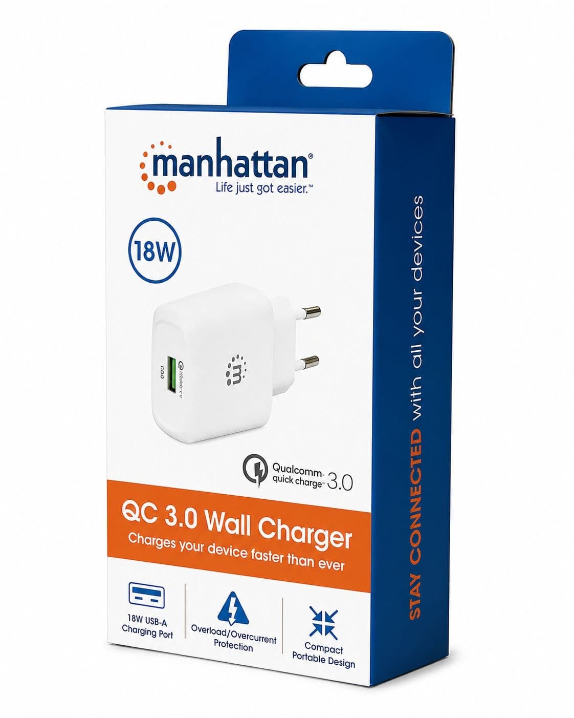 Caricatore USB da Muro QC3.0 18W Quick Charge&trade Bianco - 13