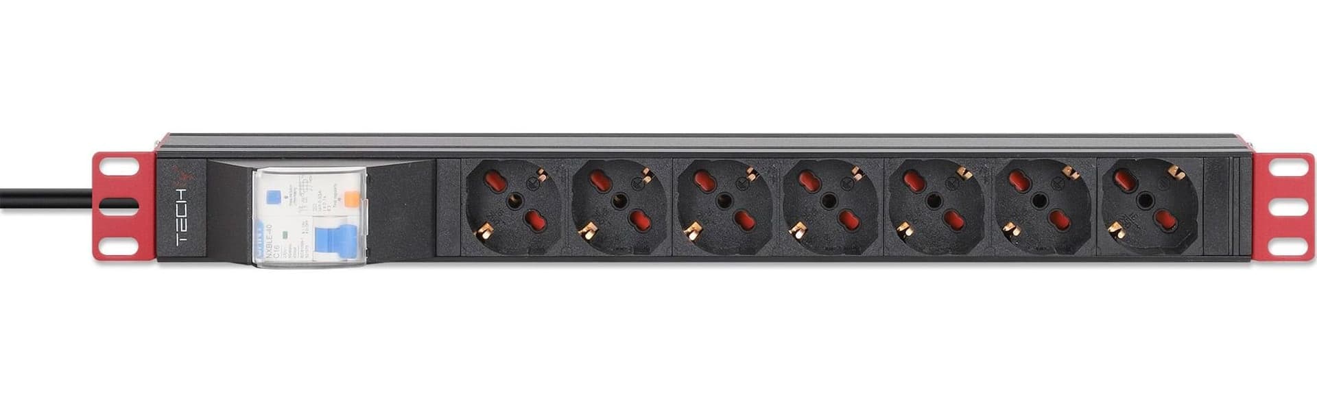 Multipresa 7 Posti da Rack 19'' con Protezione da Dispersioni Spina Italiana 1U - 16