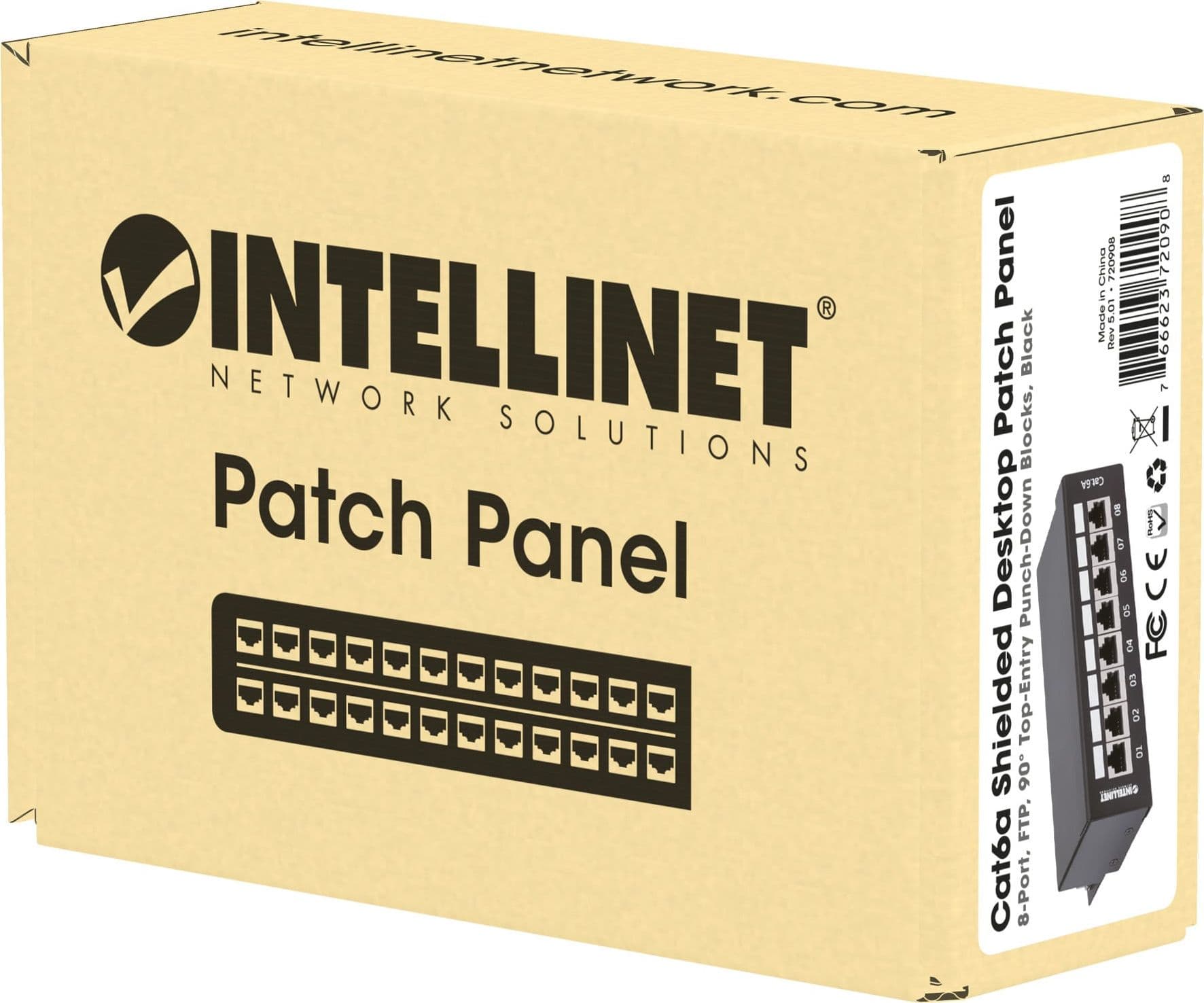 Pannello Patch 8 Posti Cat6A Schermato da Scrivania Nero - 14