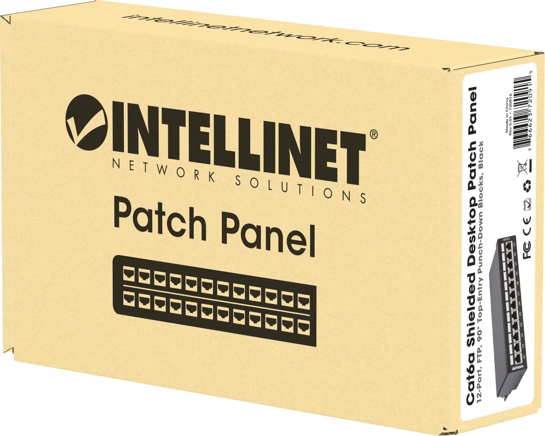 Pannello Patch 12 Posti Cat6a Schermato da Scrivania Nero - 14