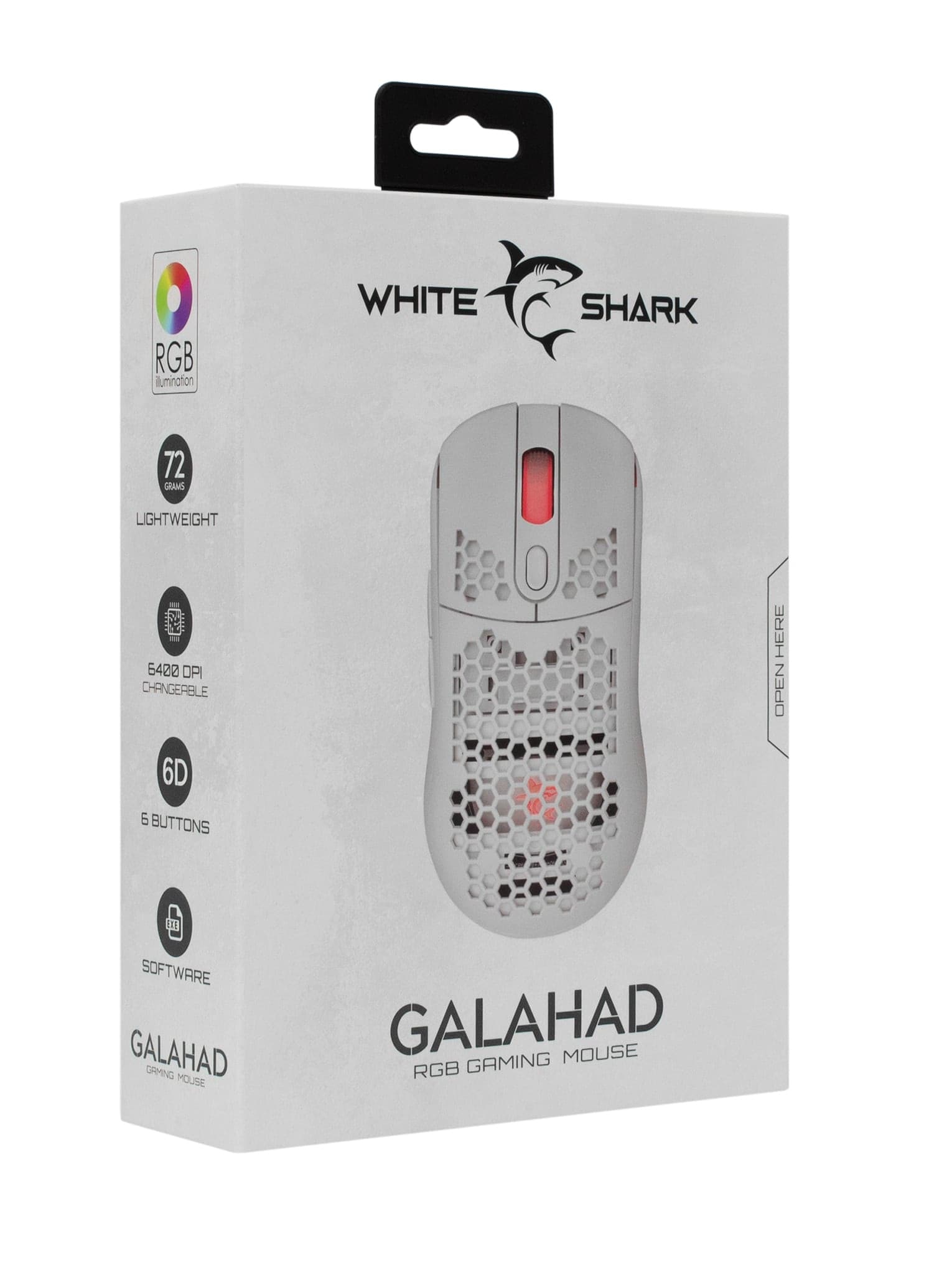 Mouse Ottico USB Gaming 6400 Dpi Retroilluminazione LED RGB 6D Bianco, GALAHAD - 12