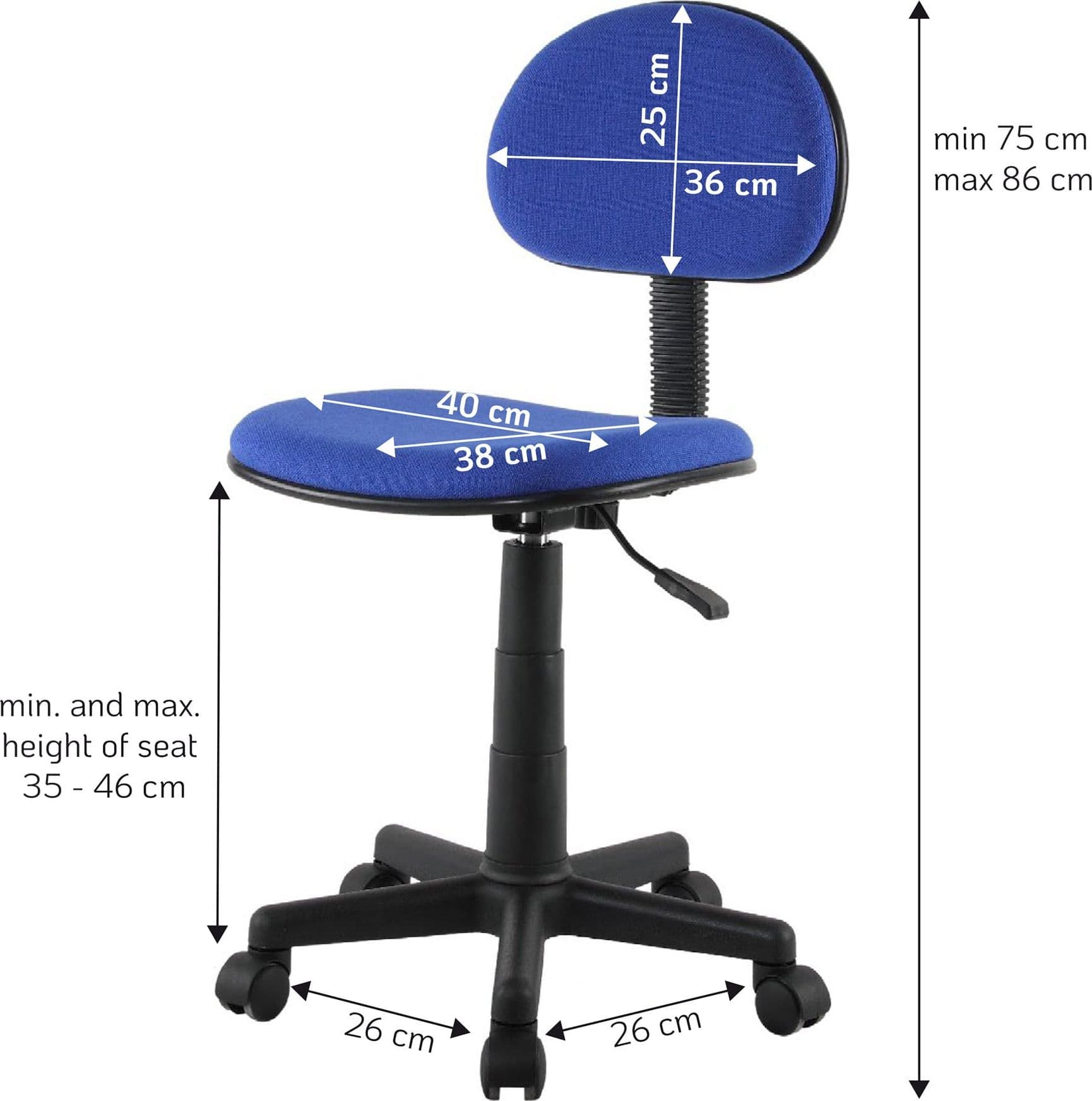 Sedia per Ufficio Colore Blu - 11