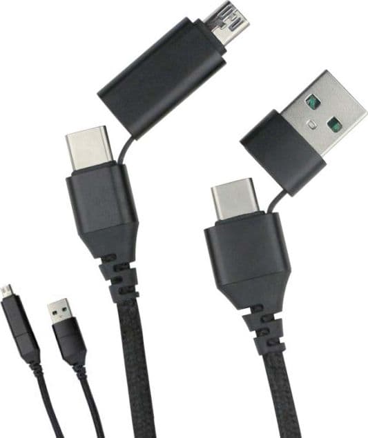 Cavo di Sincronizzazione e Ricarica USB-C&trade USB-A e Micro USB 1.2m Nero - 6