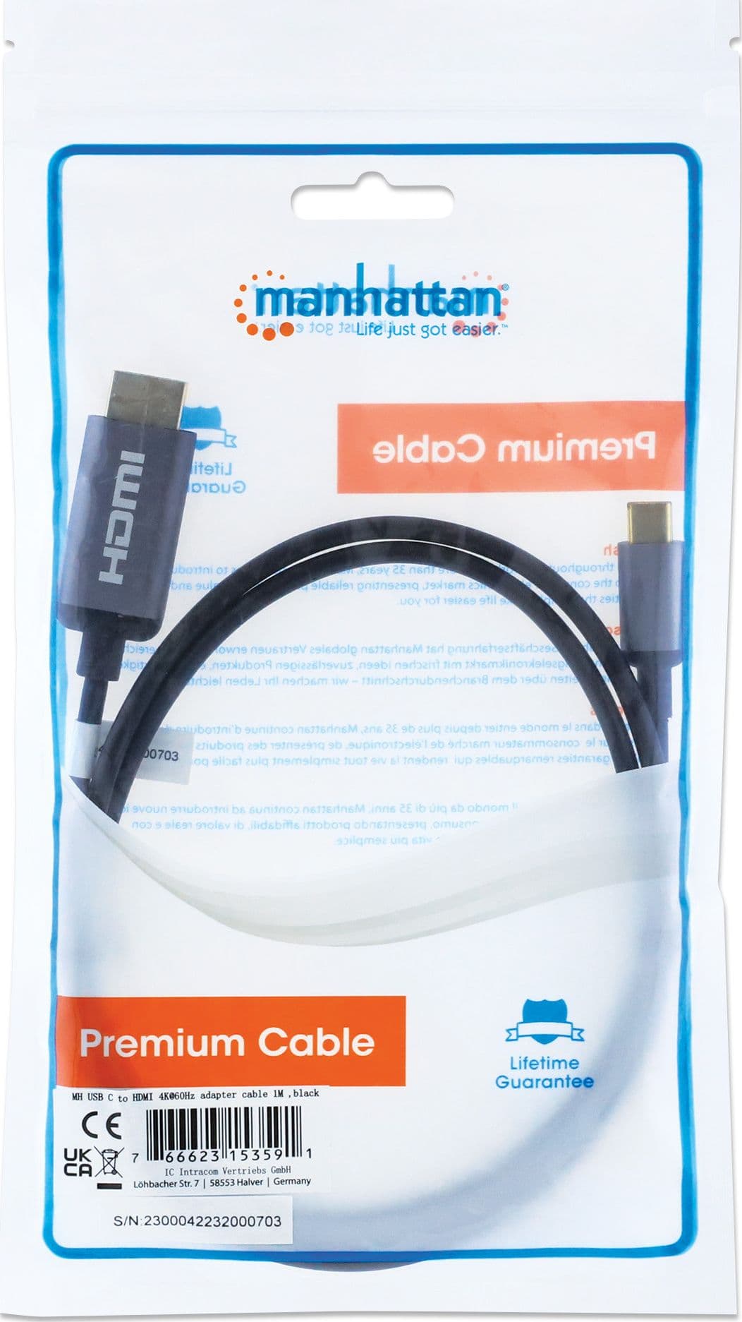 Cavo Adattatore da USB-C&trade a HDMI 4K@60Hz 1m - 5