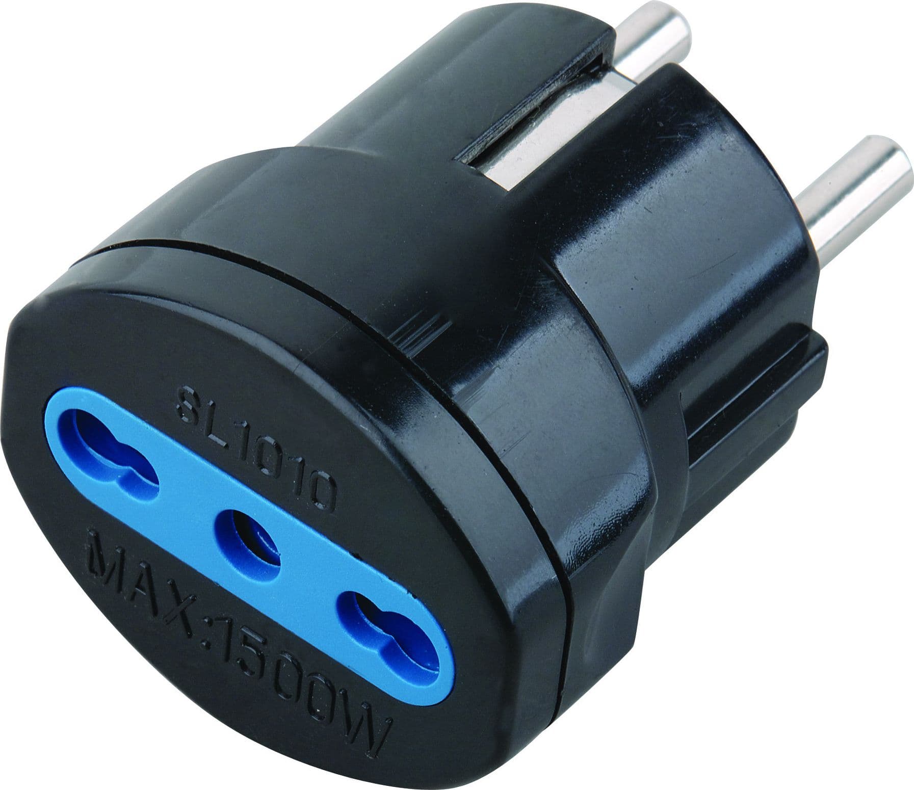 Adattatore spina Schuko a presa 10/16A Nero - 6