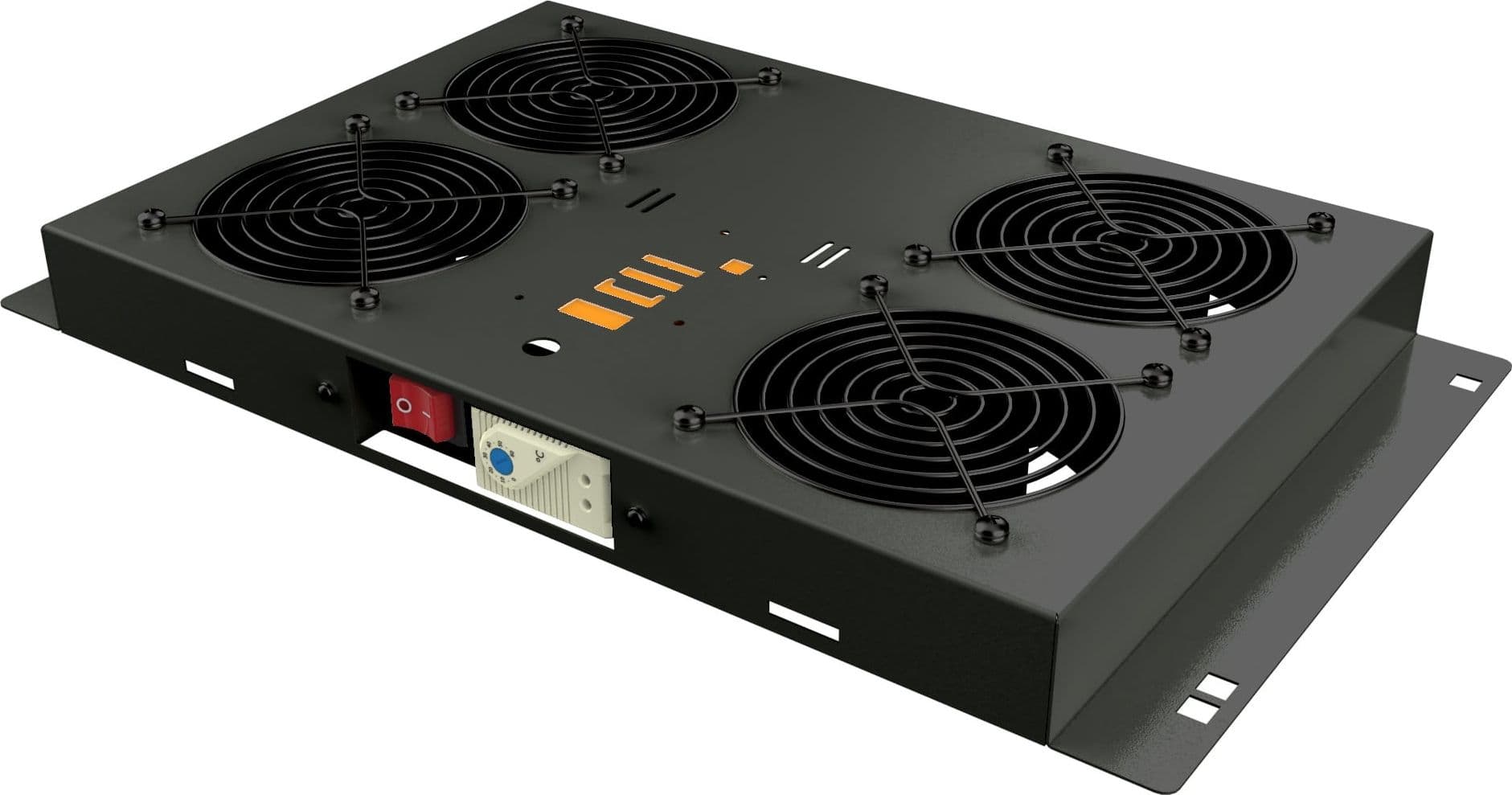 Kit di Ventilazione a Soffitto per Rack 19'' 4 Ventole Nero - 6