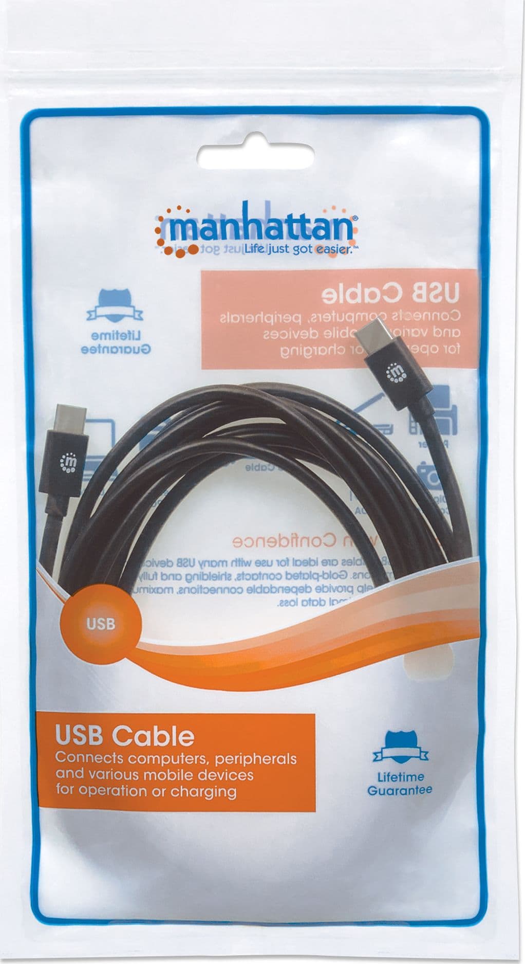 Cavo USB-C&trade Maschio/Maschio USB 2.0 3 metri Nero - 5