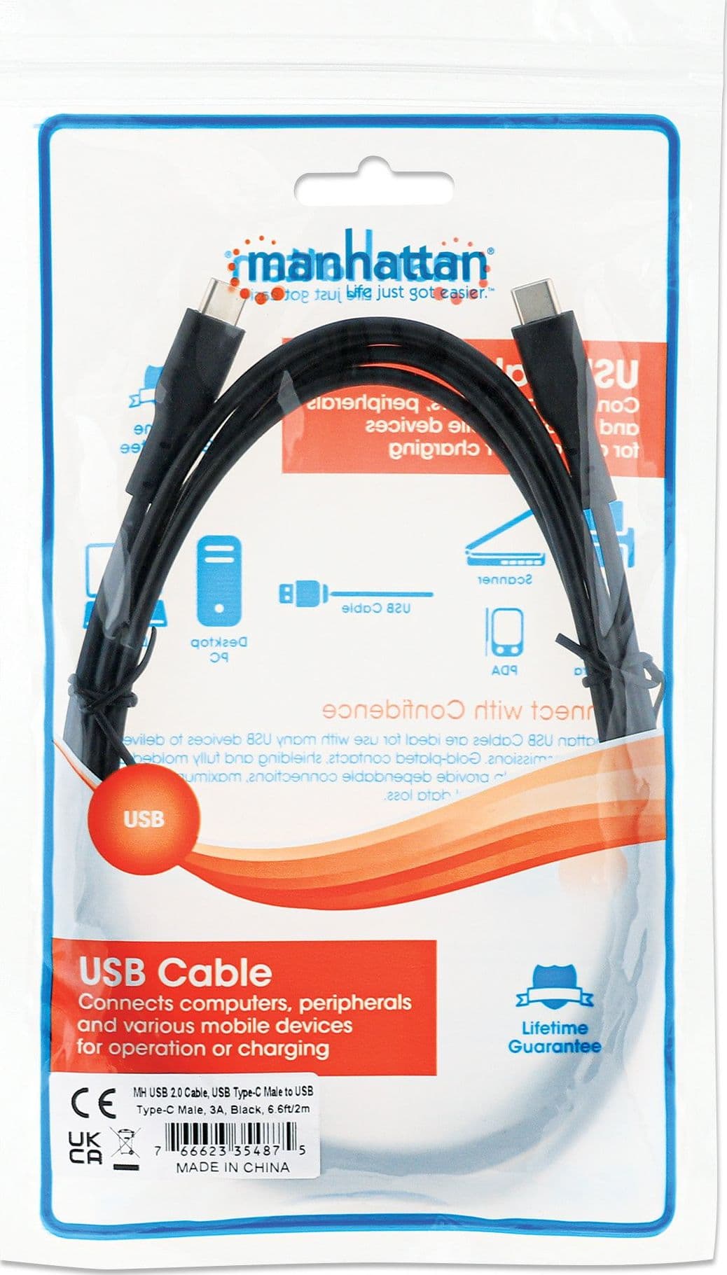 Cavo USB-C&trade Maschio/Maschio USB 2.0 3 metri Nero - 9