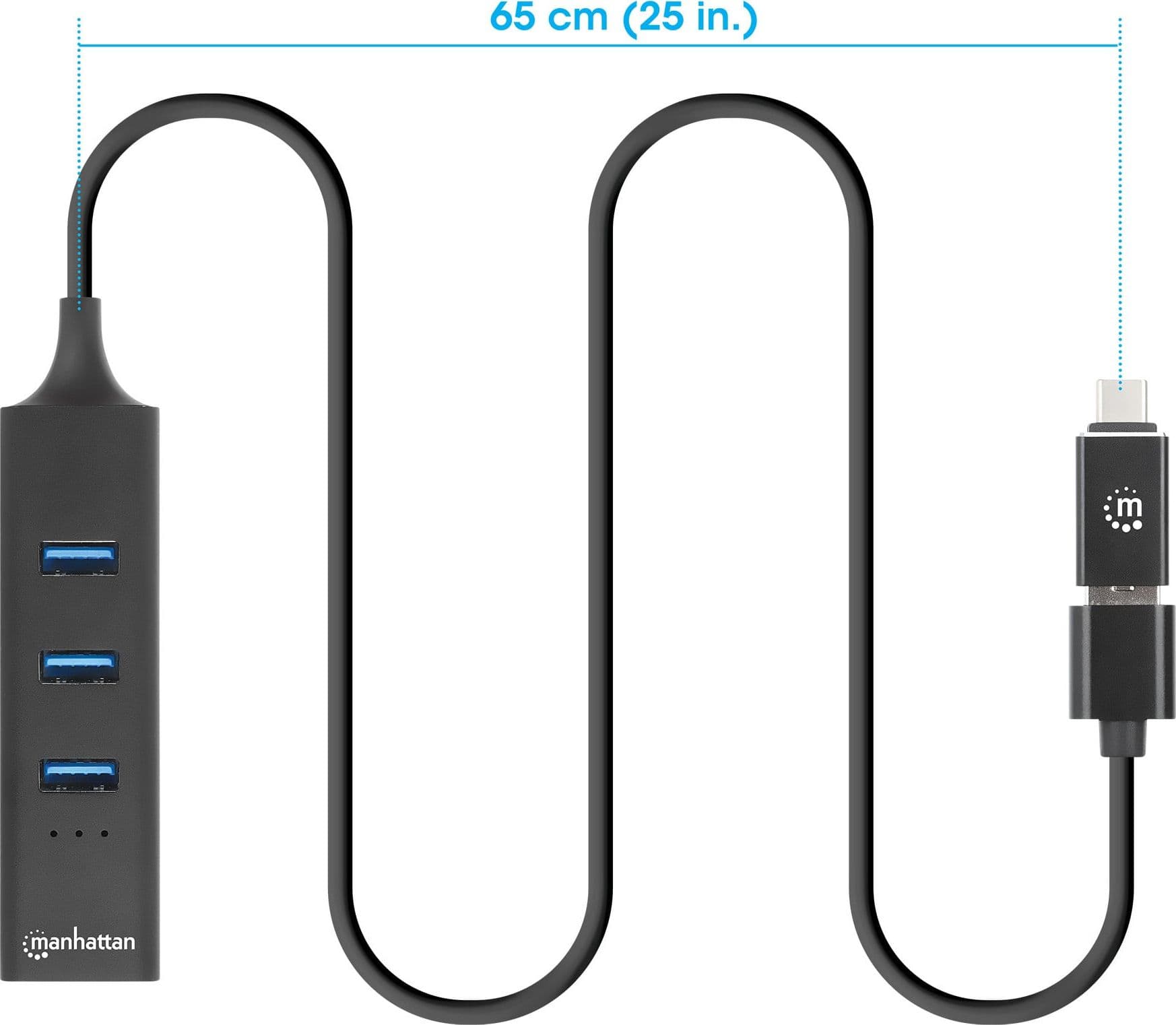 Hub USB 3.2 3 Porte Combo Type-C/A con Adattatore di Rete Gigabit - 14