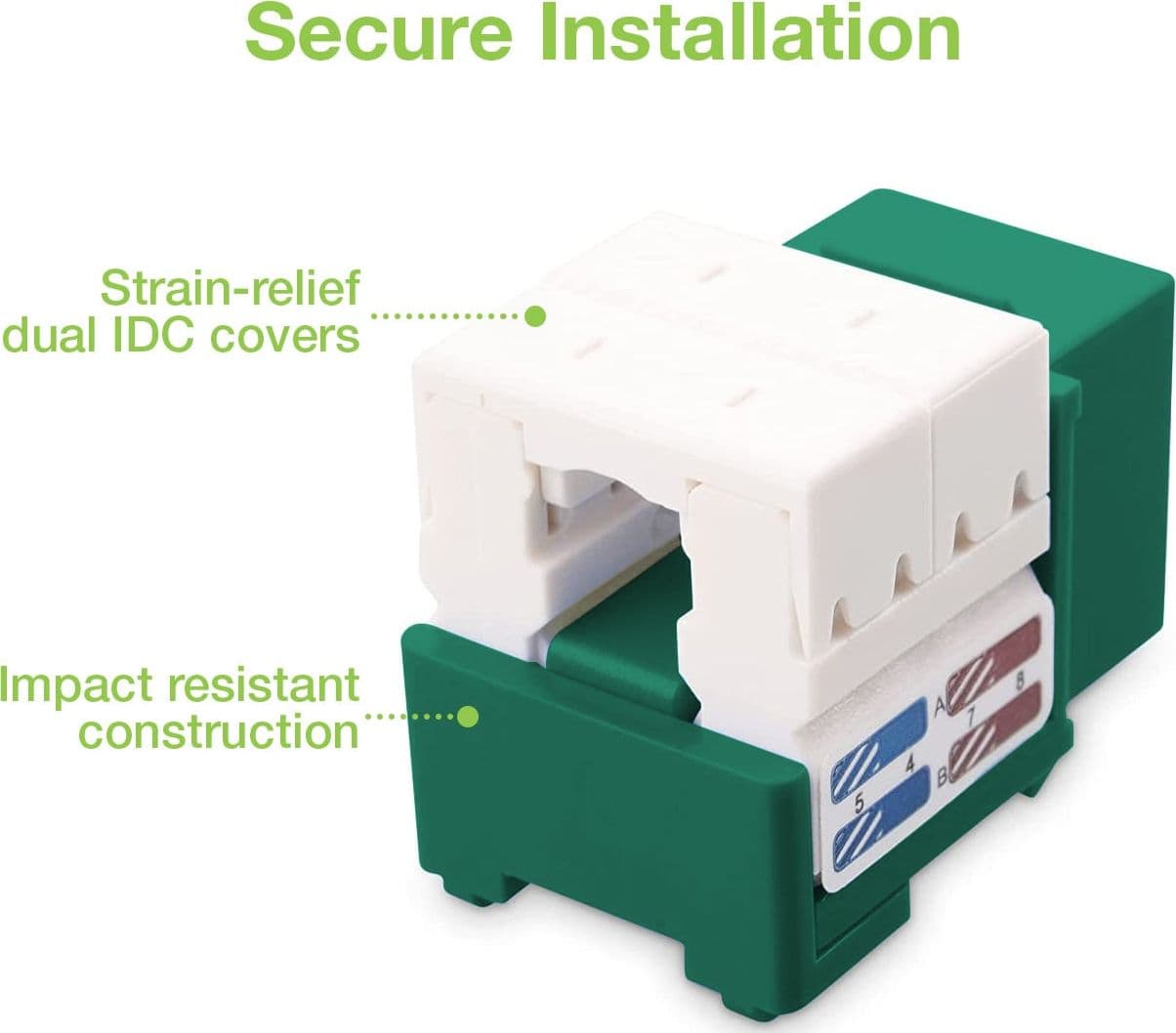 Frutto Keystone RJ45 Cat.6 UTP IDC 90&deg Verde - 13