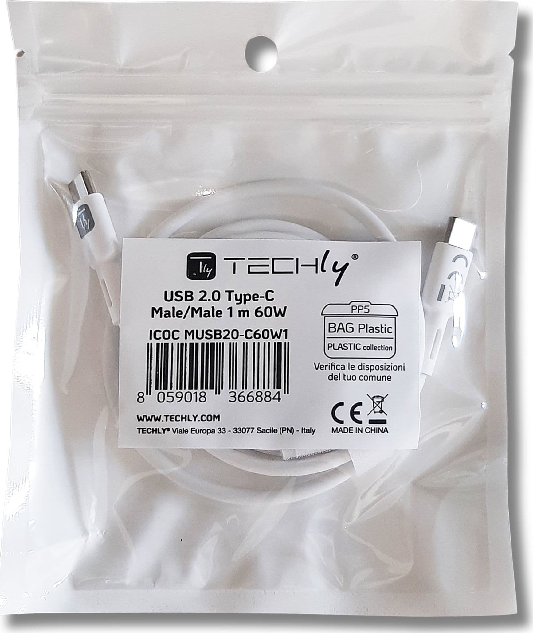 Cavo USB-C&trade Maschio/Maschio USB 2.0 1m Bianco - 11