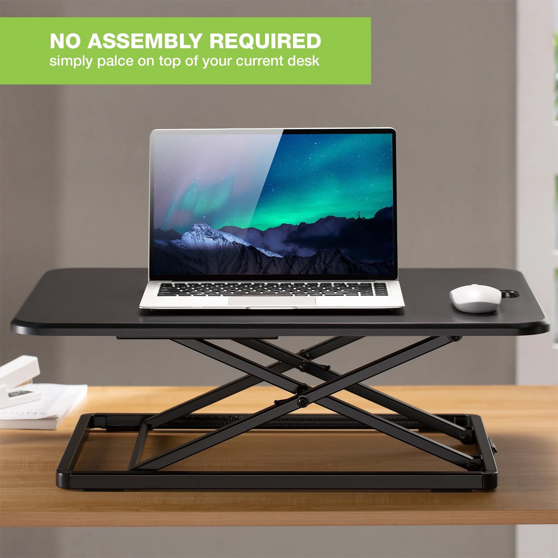 Convertitore da Scrivania In Piedi Postazione di Lavoro Sit Stand Ultra Slim Altezza Regolabile - 3