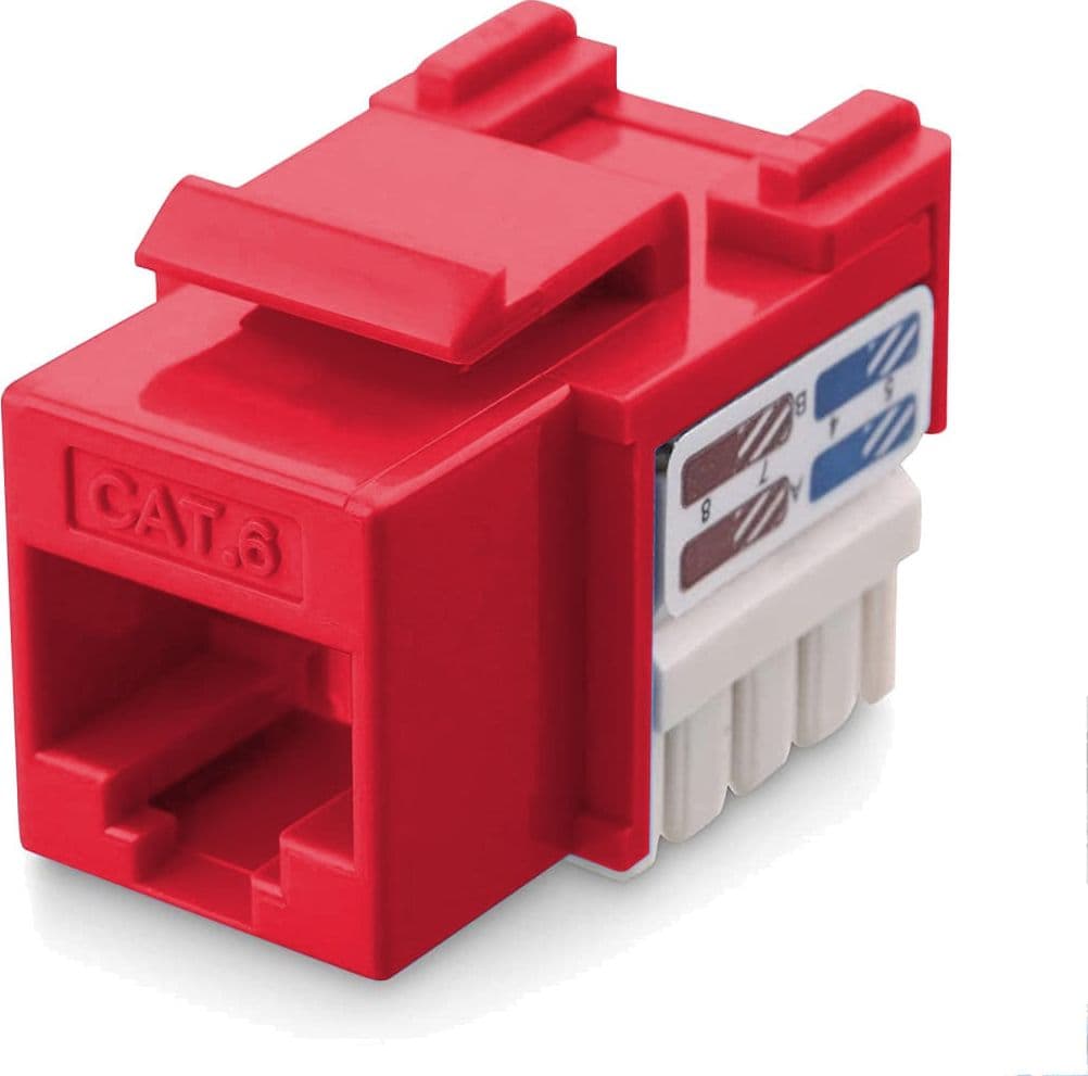 Frutto Keystone RJ45 Cat.6 UTP IDC 90&deg Rosso - 14