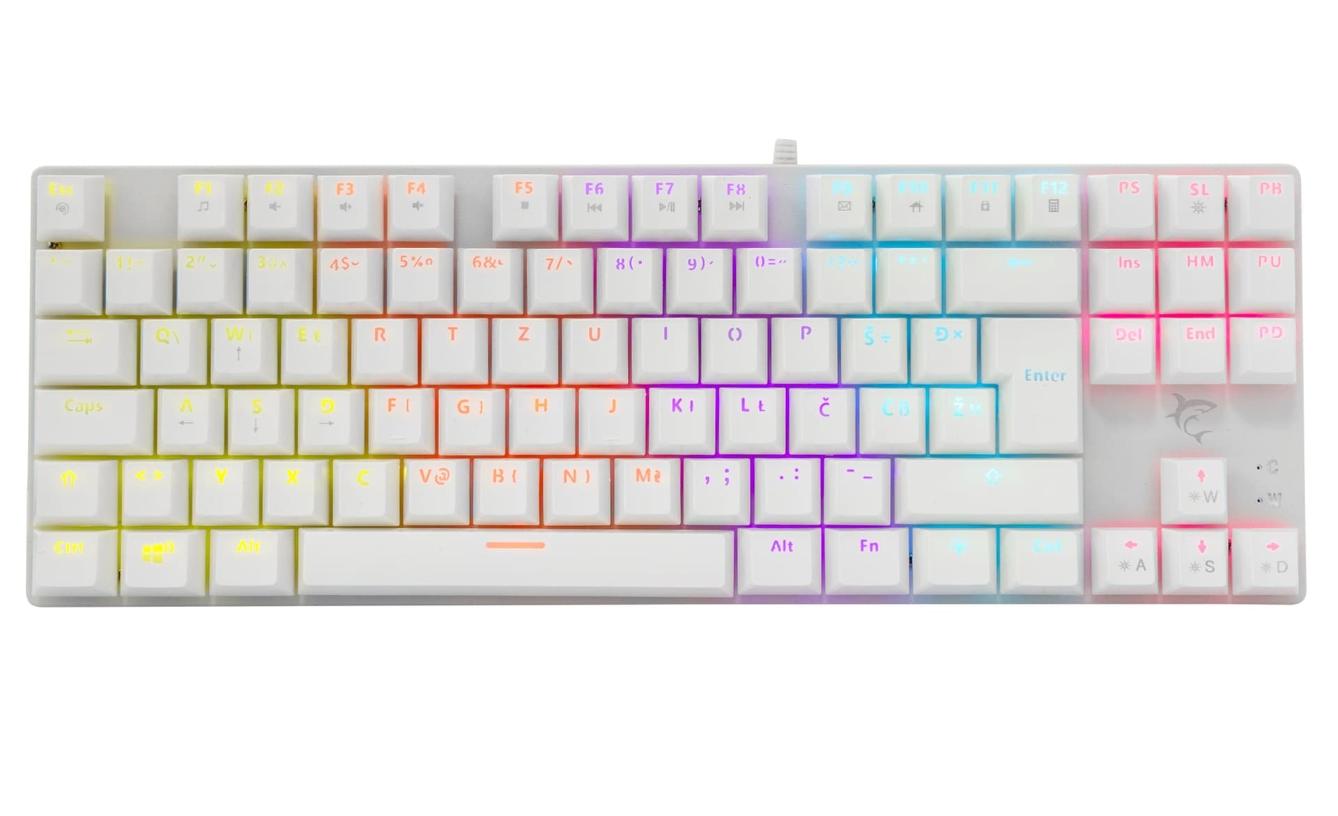 Tastiera Gaming Meccanica USB Anti Ghosting Retroilluminazione LED RGB 87 Tasti Bianco, COMMANDOS - 15
