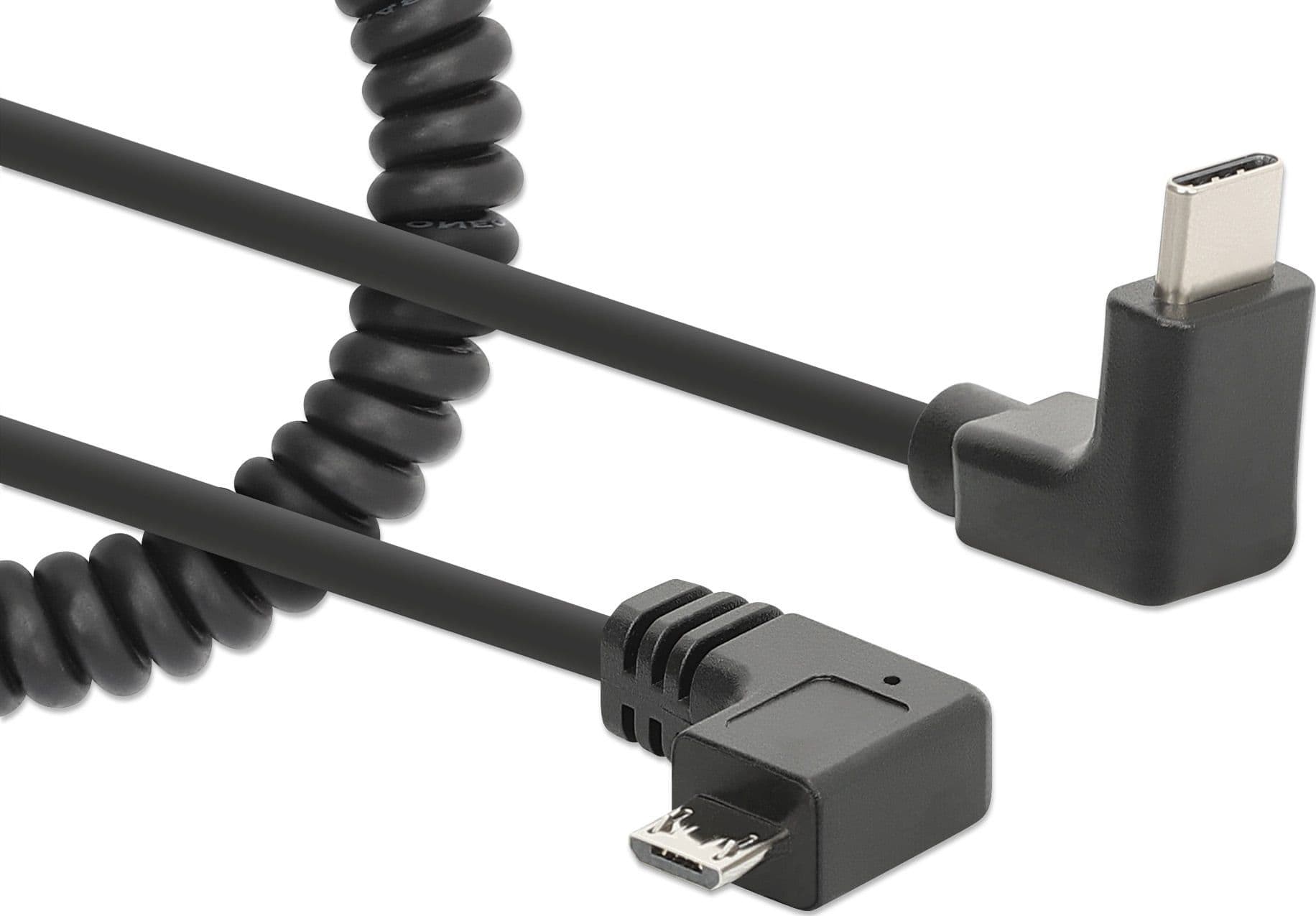 Cavo di Ricarica USB-C&trade a Micro-USB 1m Spiralato Nero - 13