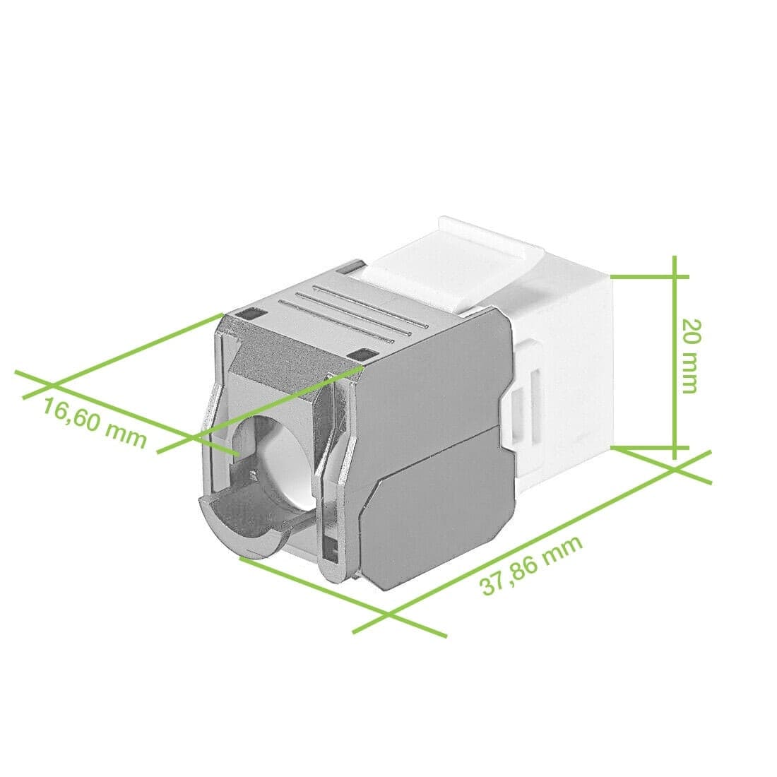 Frutto Keystone RJ45 Cat.6A UTP Tool-Free Bianco Grigio - 13