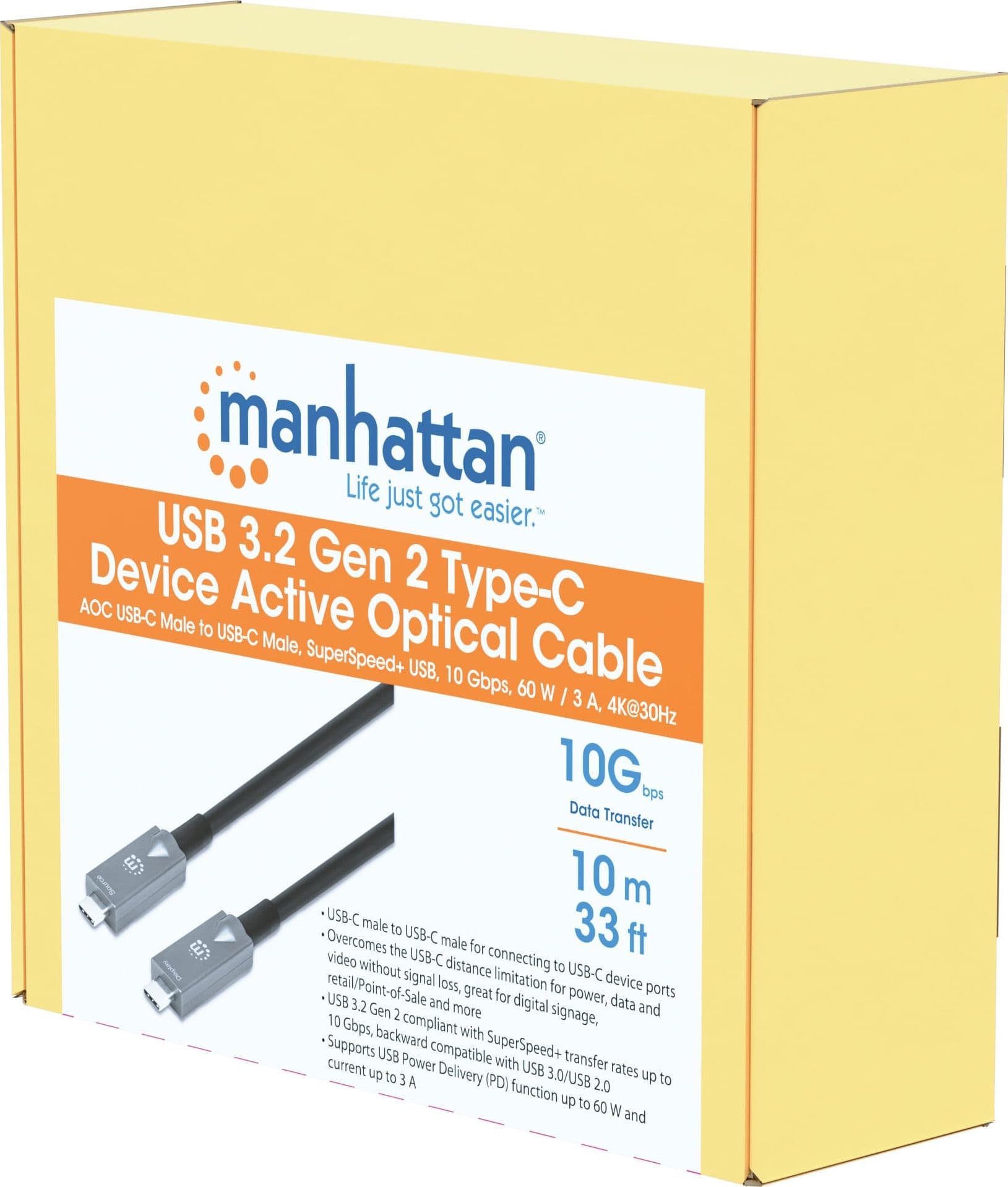 Cavo Ottico Attivo Dati e Video USB 3.2 Gen 2 USB-C&trade M/M Fibra Ottica 4K 10 m - 15
