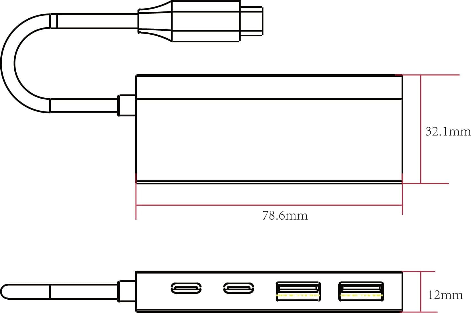 Hub USB3.2 2 Porte USB-A e 2 Porte USB-C&trade - 9
