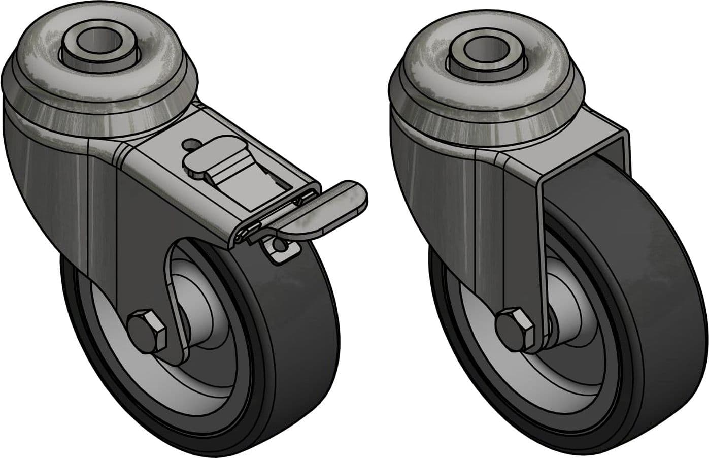 Kit 4 Ruote per Armadi Dotati di Foro per Perno M10 - 13