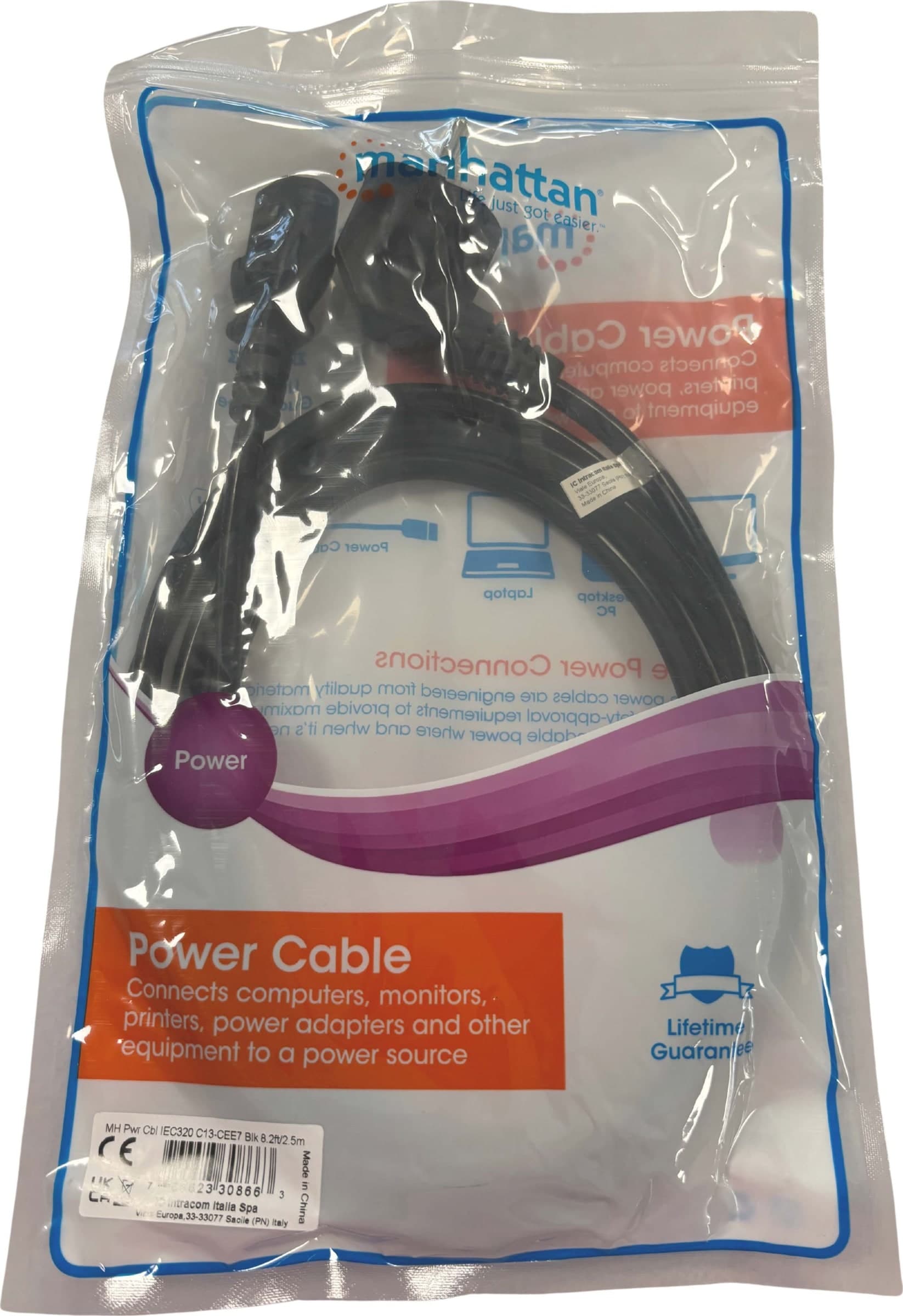 Cavo alimentazione C13 F a Schuko angolato 2,5m - 7
