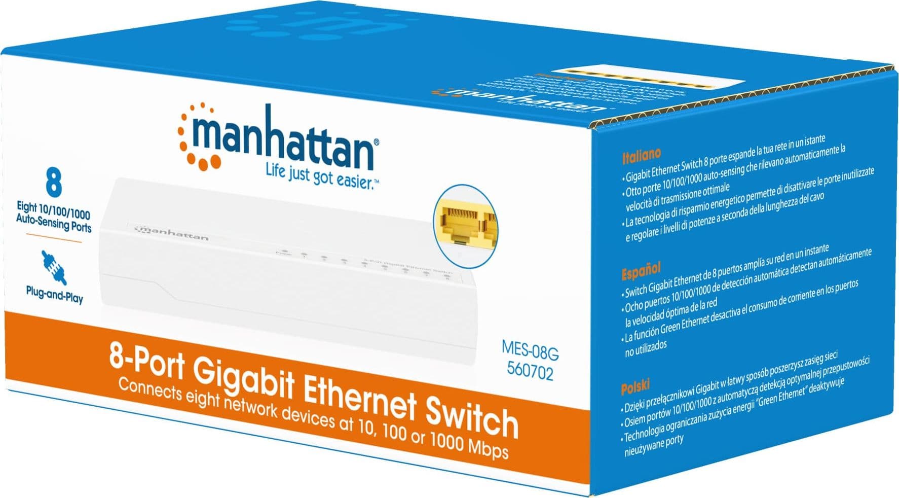 Ethernet Switch Gigabit 8 porte Desktop - 12