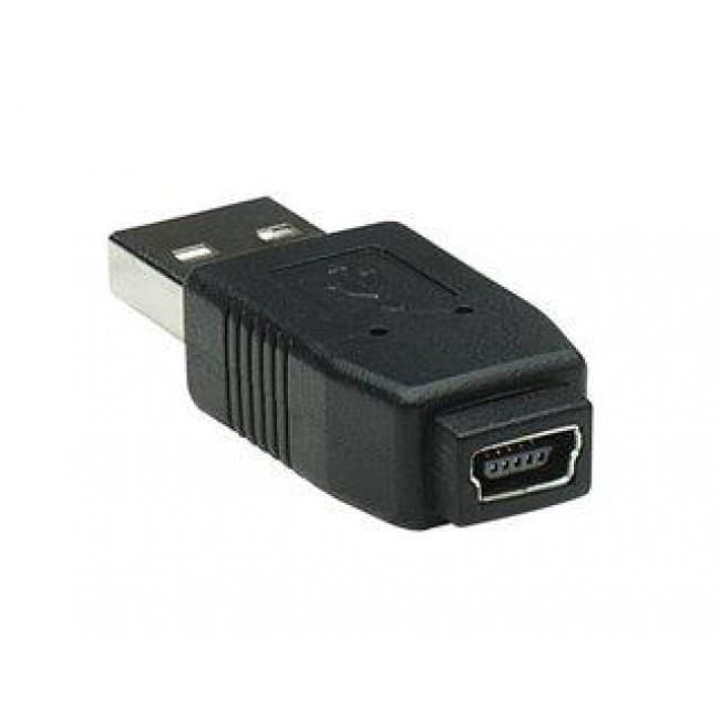 Adattatore Convertitore USB A Maschio a Mini B Femmina Nero - 8