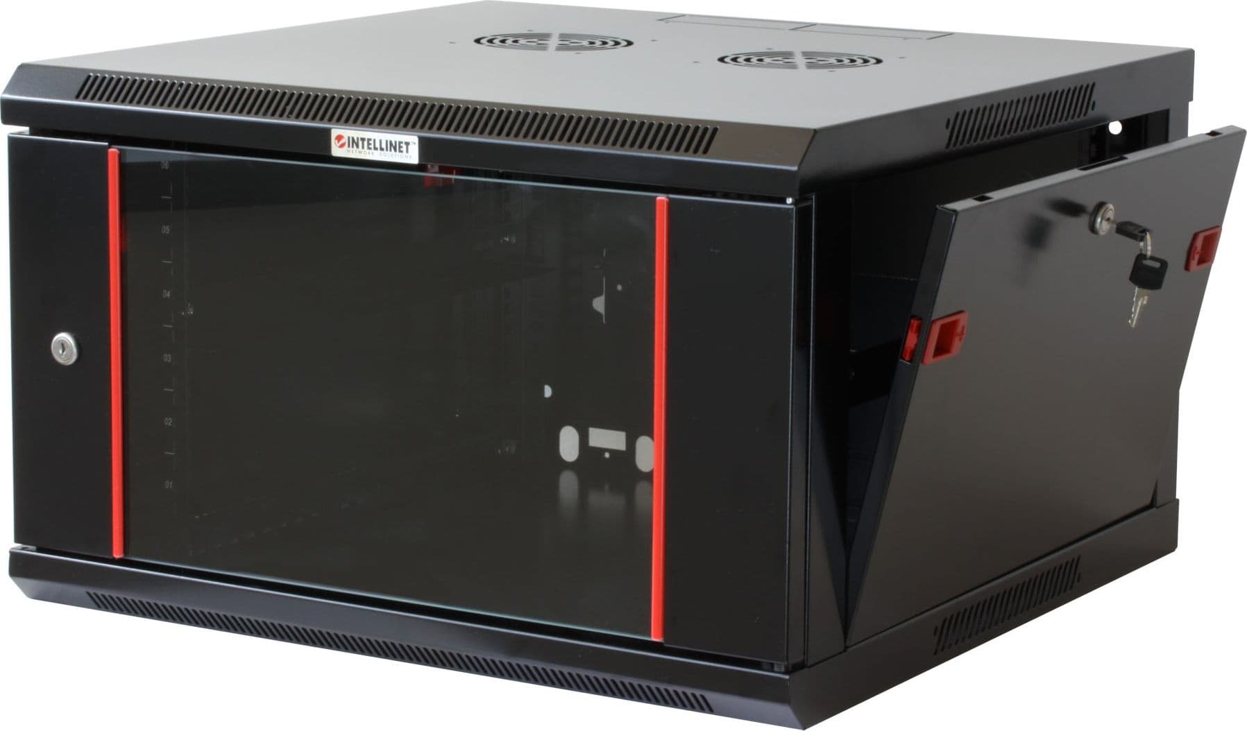 Armadio Rack 19'' a muro 9 unit&agrave sezione unica prof. 450 Nero - 12