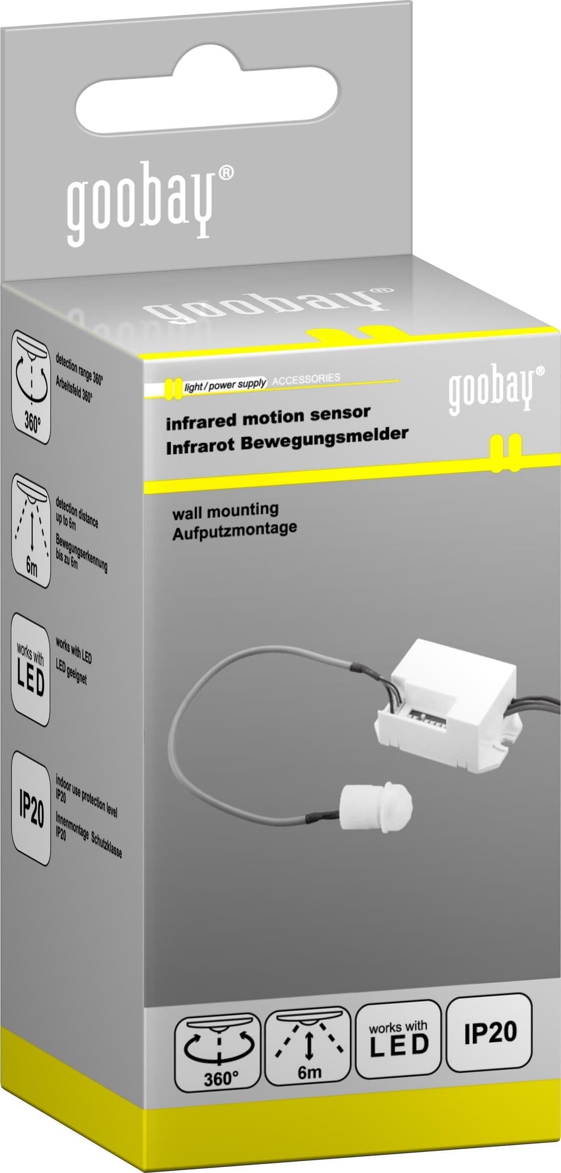 Sensore di Movimento LED Mini Infrarossi da Incasso - 10