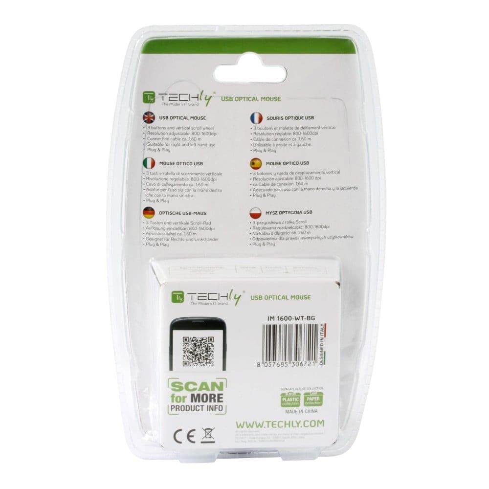 Mouse Ottico USB 1600 Dpi Nero/Verde - 13