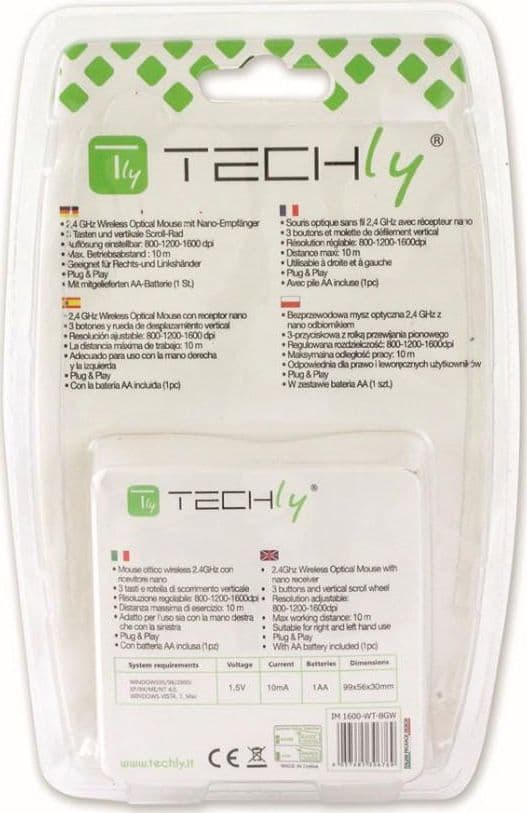 Mouse Ottico Wireless 1600 Dpi Nero/Verde - 9