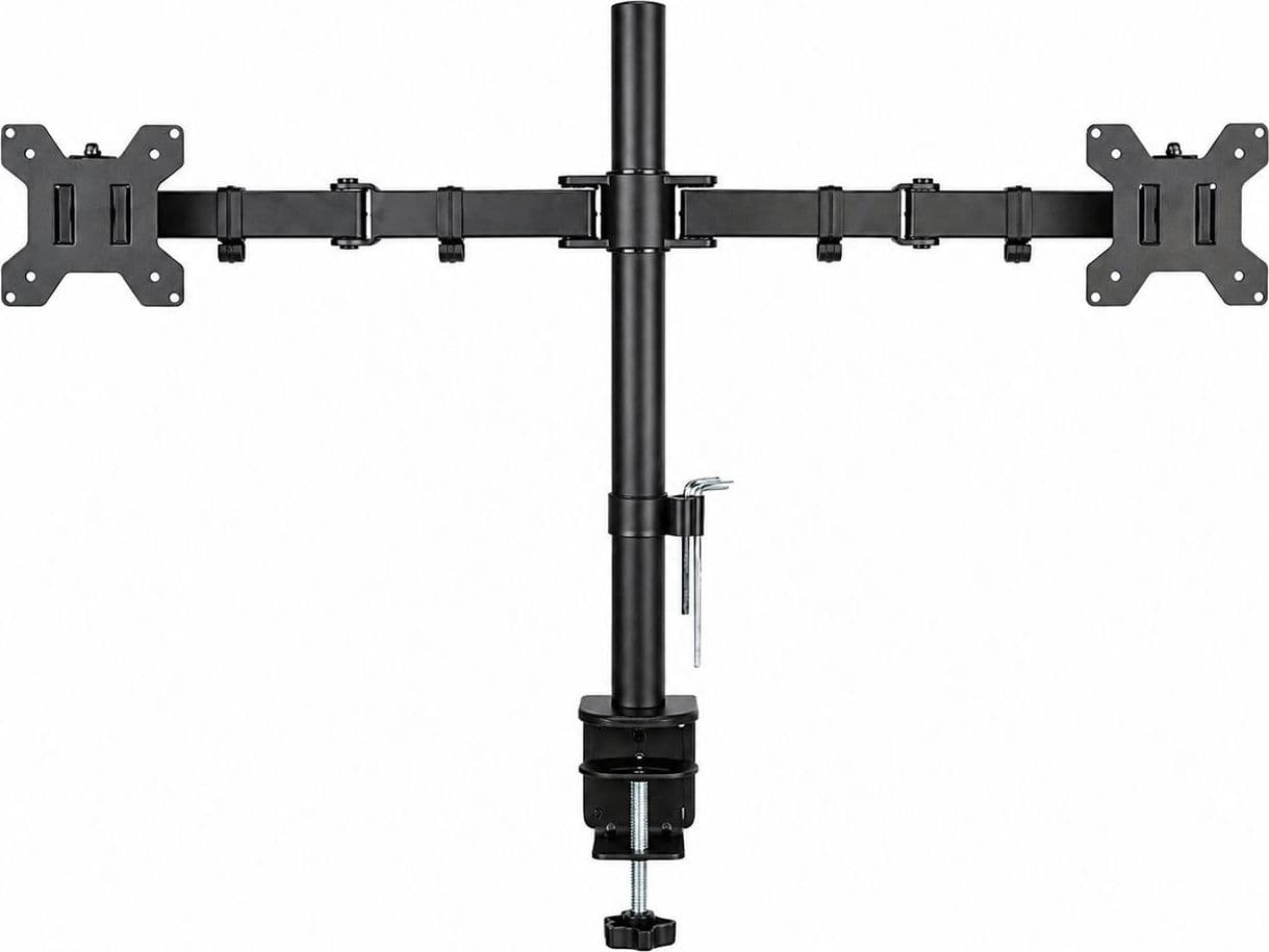 Supporto da Scrivania per 2 Monitor 13-27'' Installazione con Morsetto o Vite Passante - 14