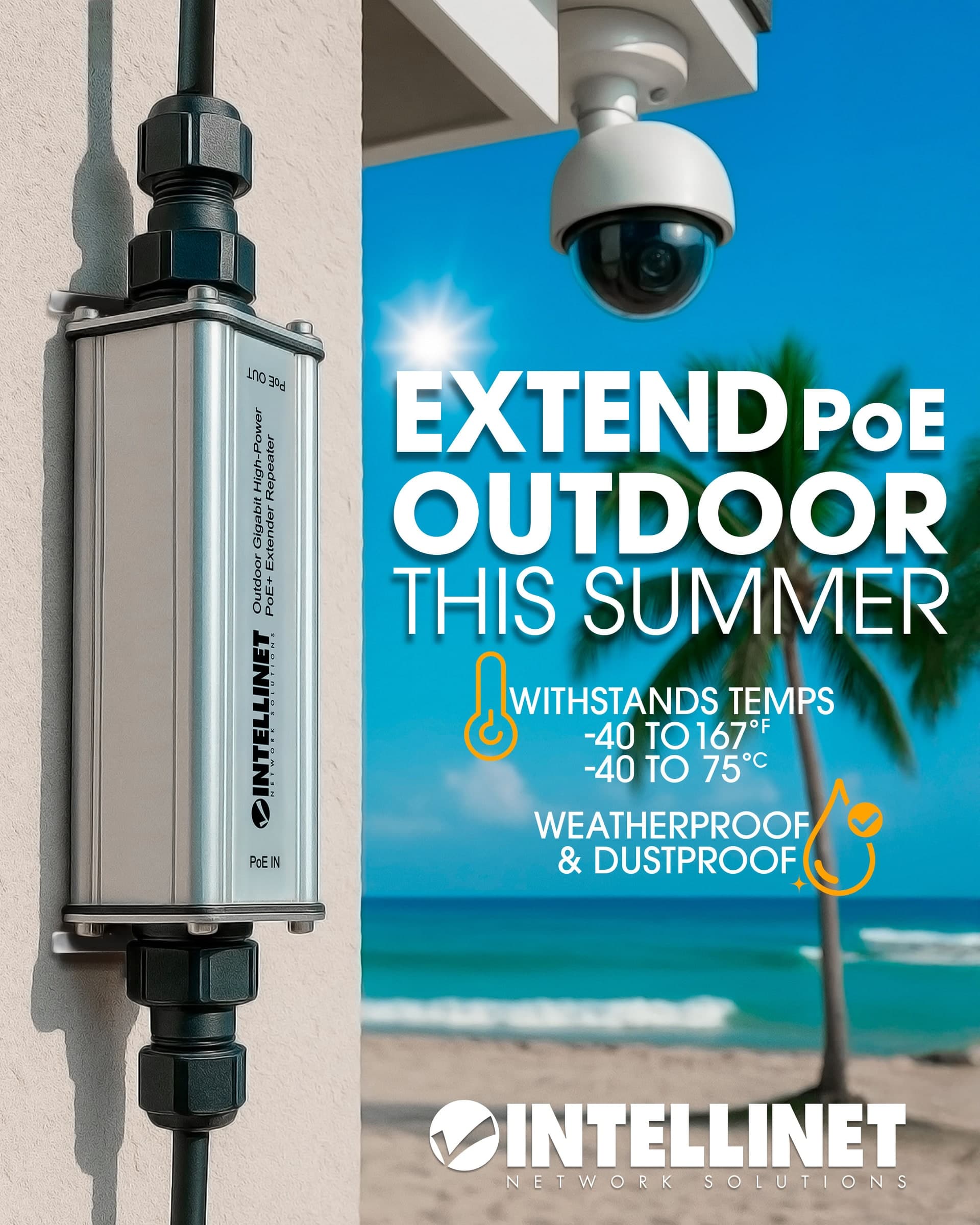 Extender Repeater PoE+ Gigabit High-Power per Esterno - 13