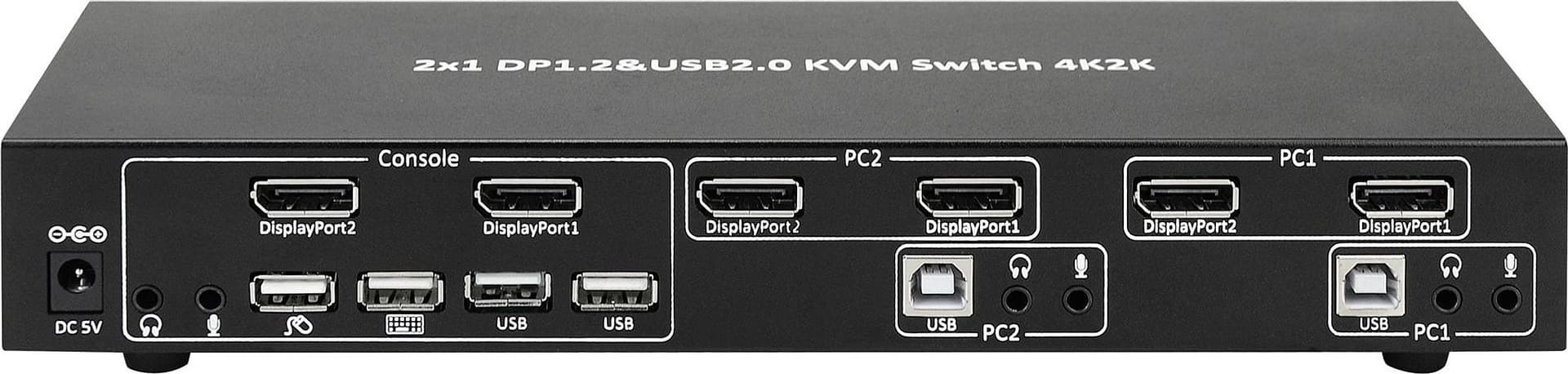 Switch KVM 2 porte DisplayPort1.2 per doppio Monitor - 12