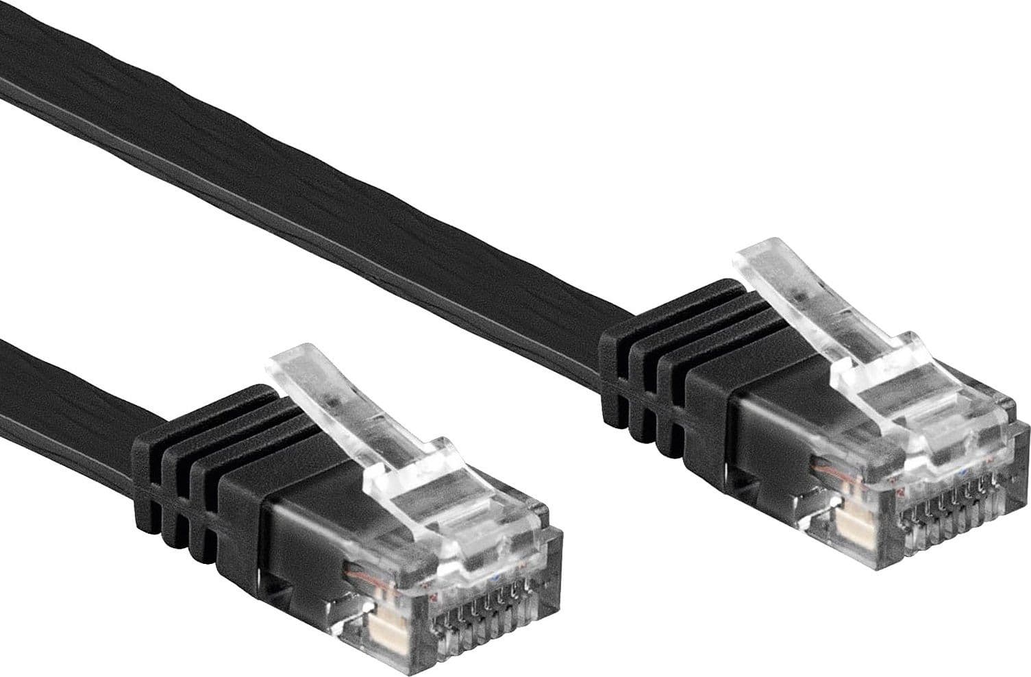 Cavo di rete Patch piatto in Rame Cat.6 Nero UTP 20m - 9