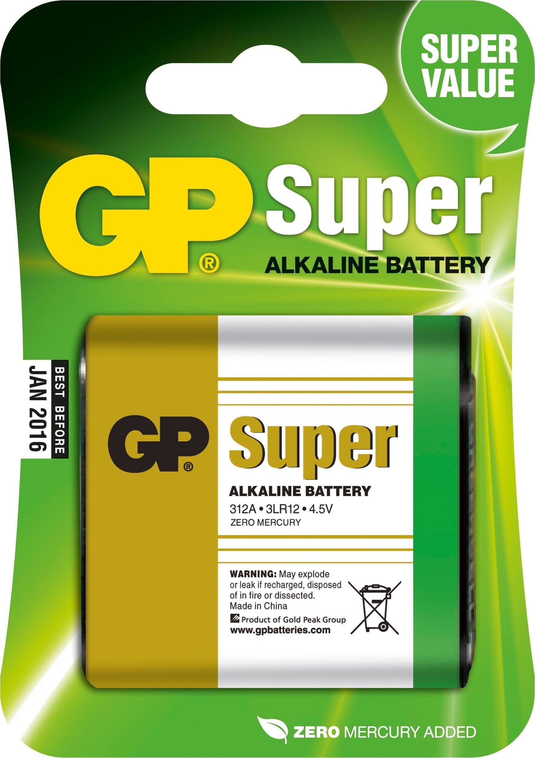 Blister 1 Batteria 4,5V GP Super 312A 3LR12 - 2